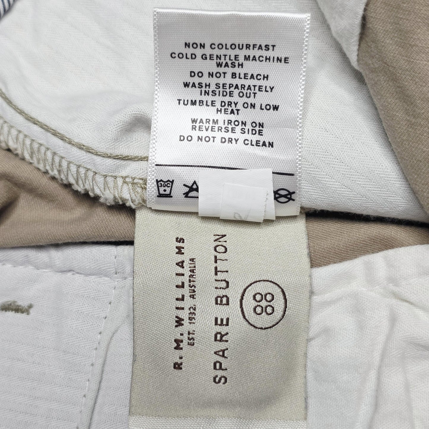 R.M. Williams Pants Men's 40x32 Beige Chino Regular Stretch Cotton TT275WXH001