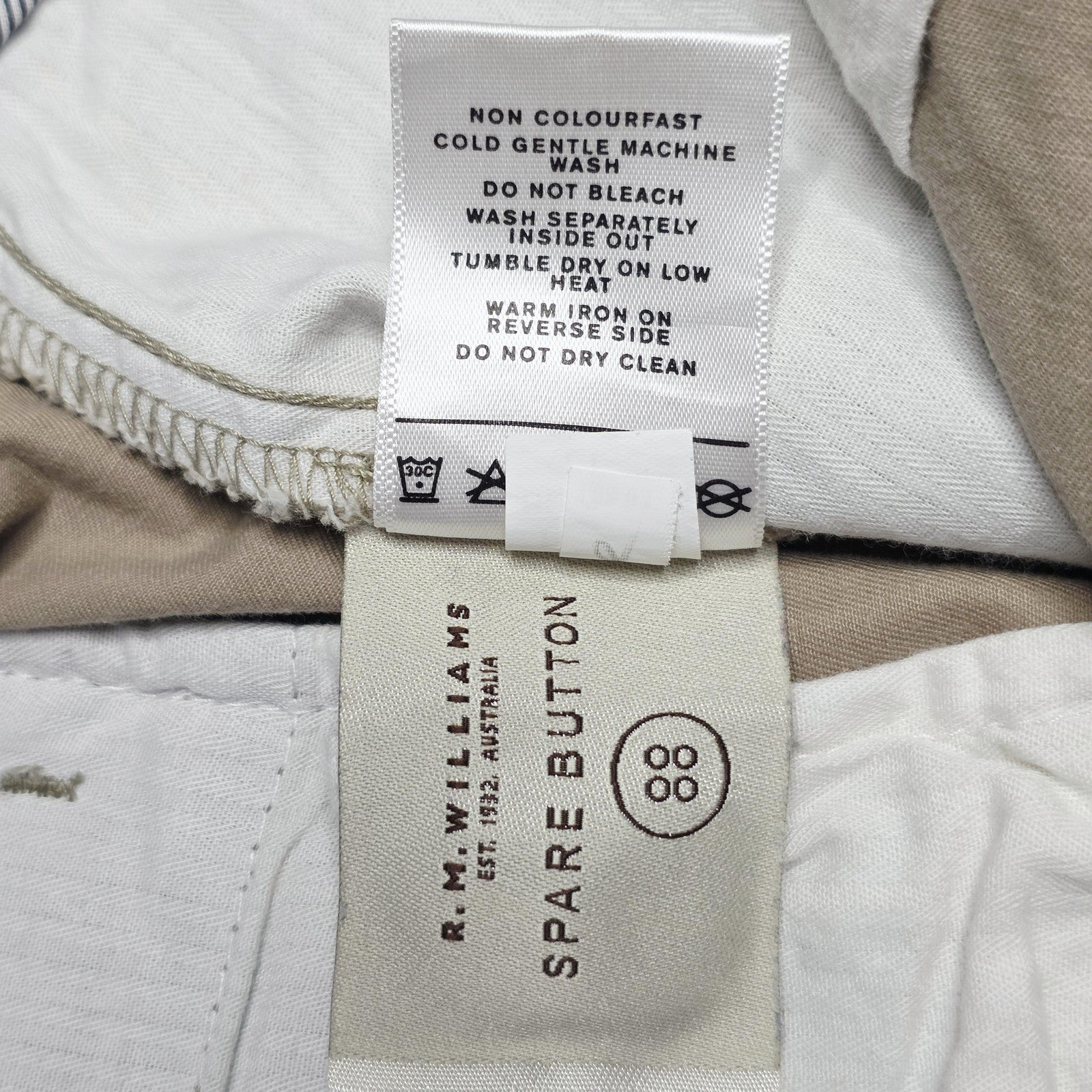 R.M. Williams Pants Men's 40x32 Beige Chino Regular Stretch Cotton TT275WXH001