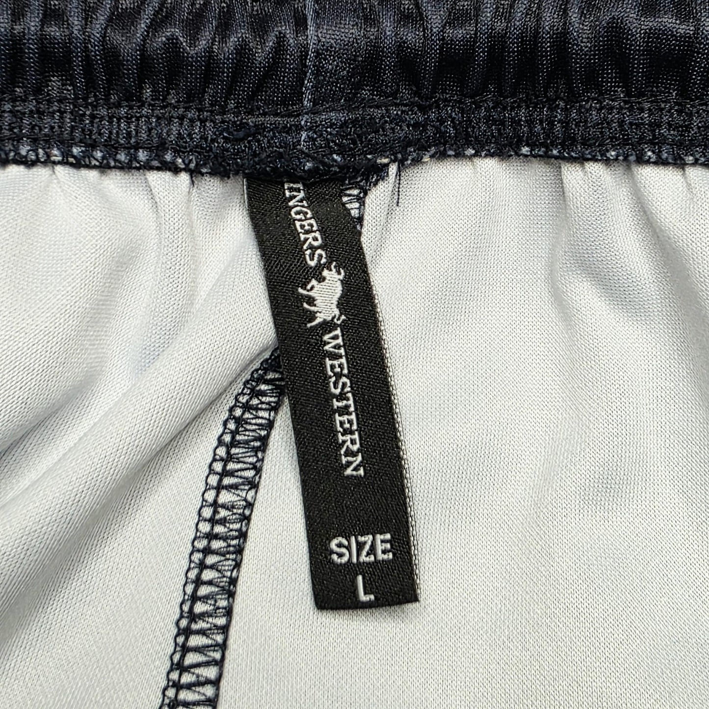 Ringers Western Shorts Men's 30 Navy Athletic Sweat Elastic Waist Logo Summer