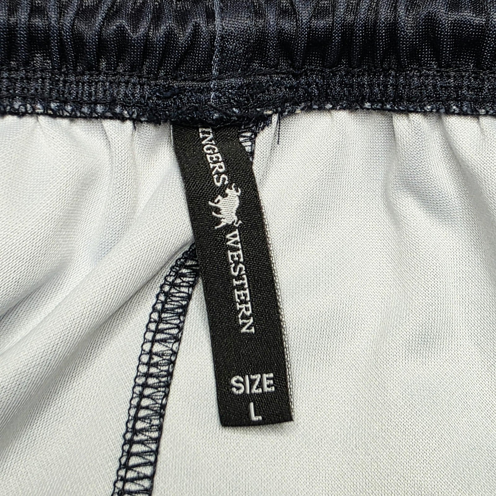 Ringers Western Shorts Men's 30 Navy Athletic Sweat Elastic Waist Logo Summer