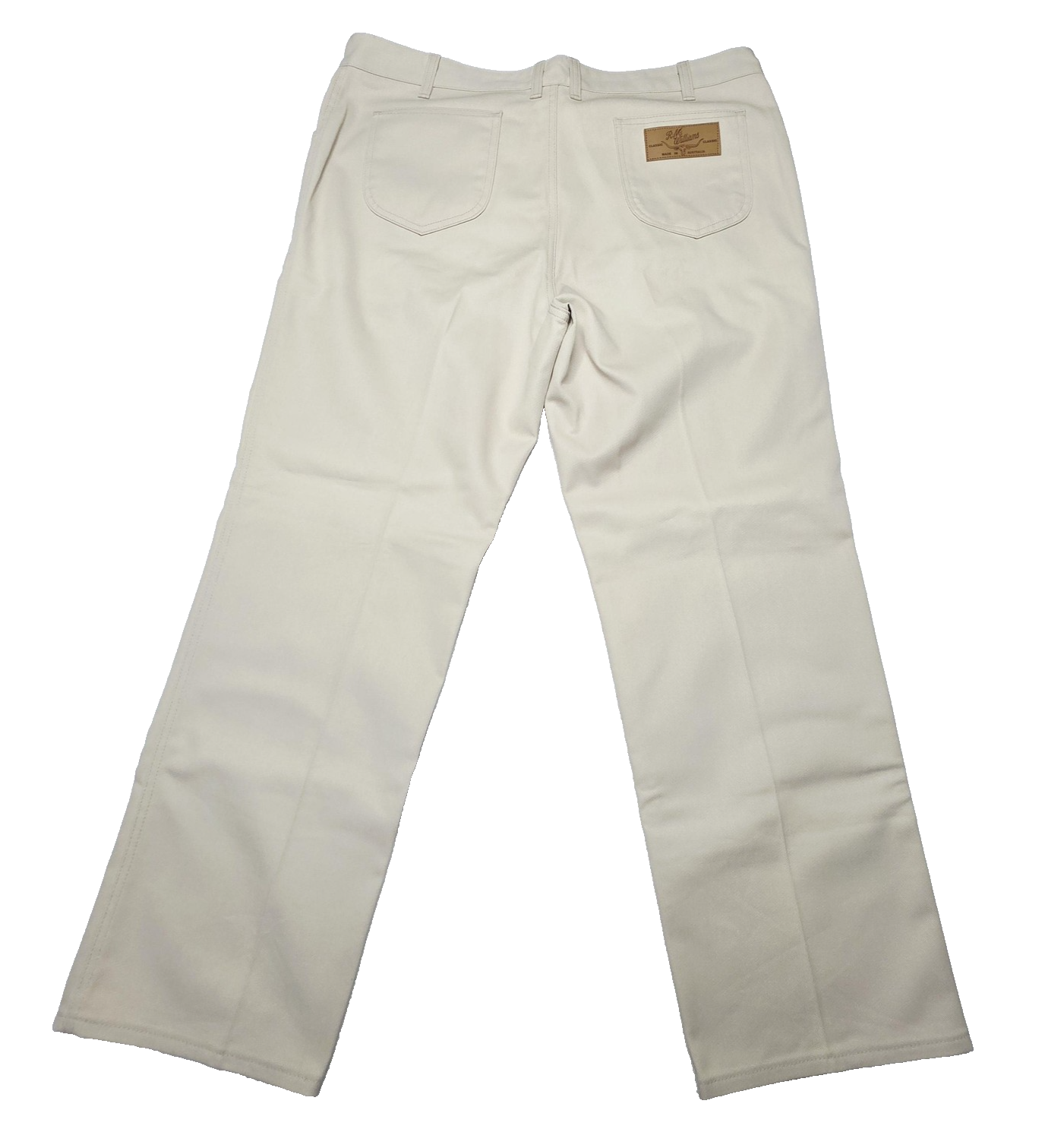 R.M. Williams Jeans Men's 42S Beige Poly Cotton Easy Care Workwear Denim