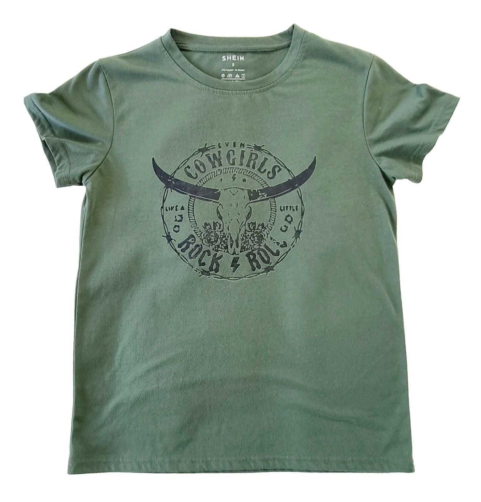 Shein Cowgirls Like a Little Rock & Roll Shirt Ladies Size Small
