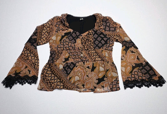 Miss Me Western style Sheer Blouse Ladies Size Small