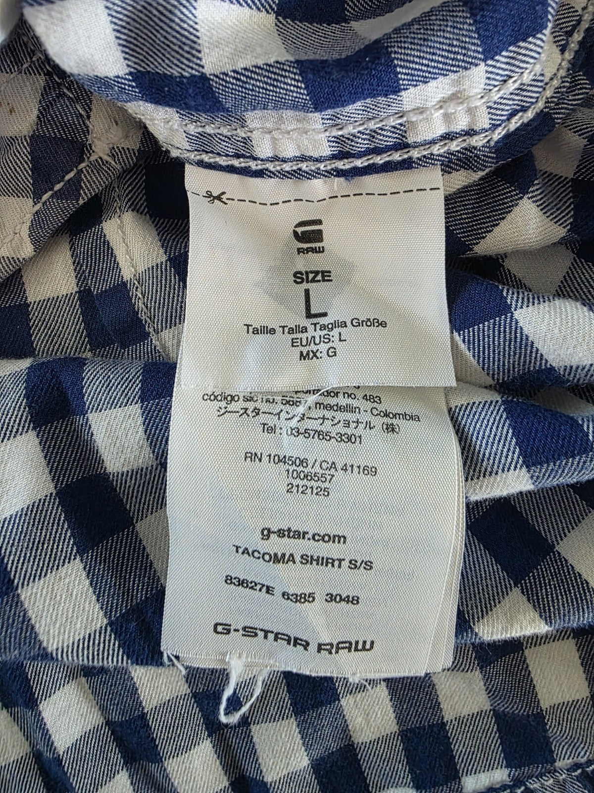 G-Star Tacoma Shirt Short Sleeve Shirt Men's Size L