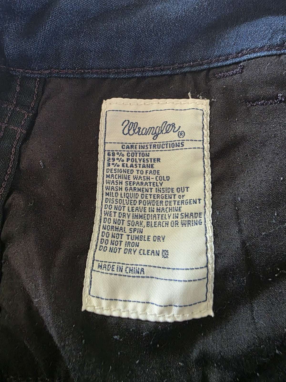Wrangler Hi Pins Ladies Navy Pants Size 12