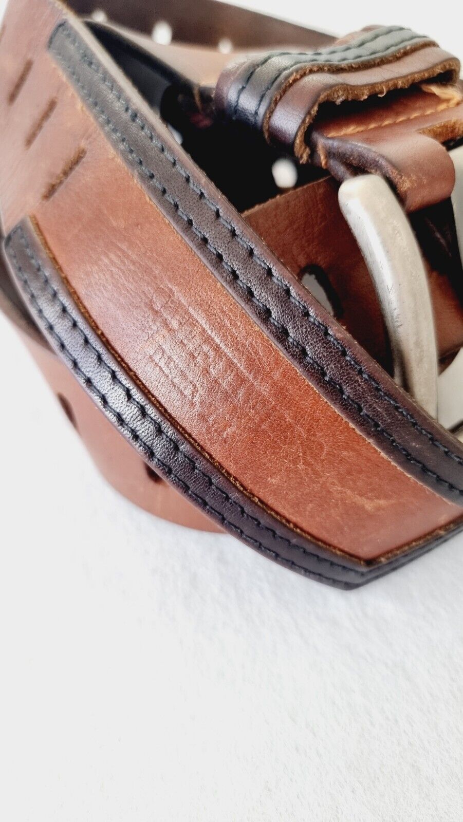 Outfitters OFTR03 Genuine Brown Leather Belt Made In Italy Size Large
