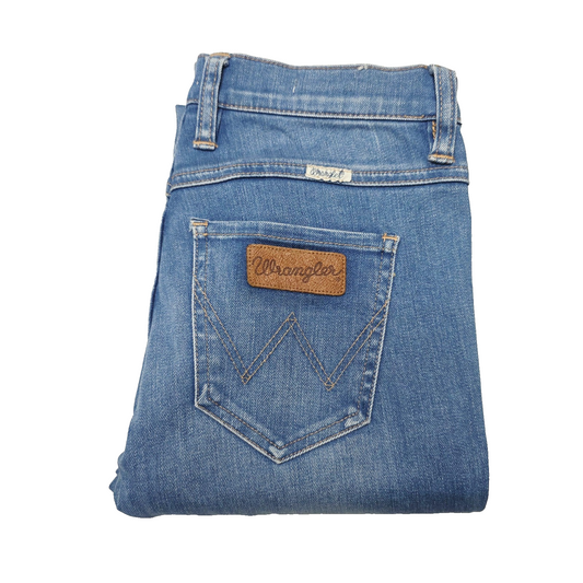Wrangler Jeans Women's 8 Blue Twiggy Skinny Slim Stretch Denim Pockets Logo