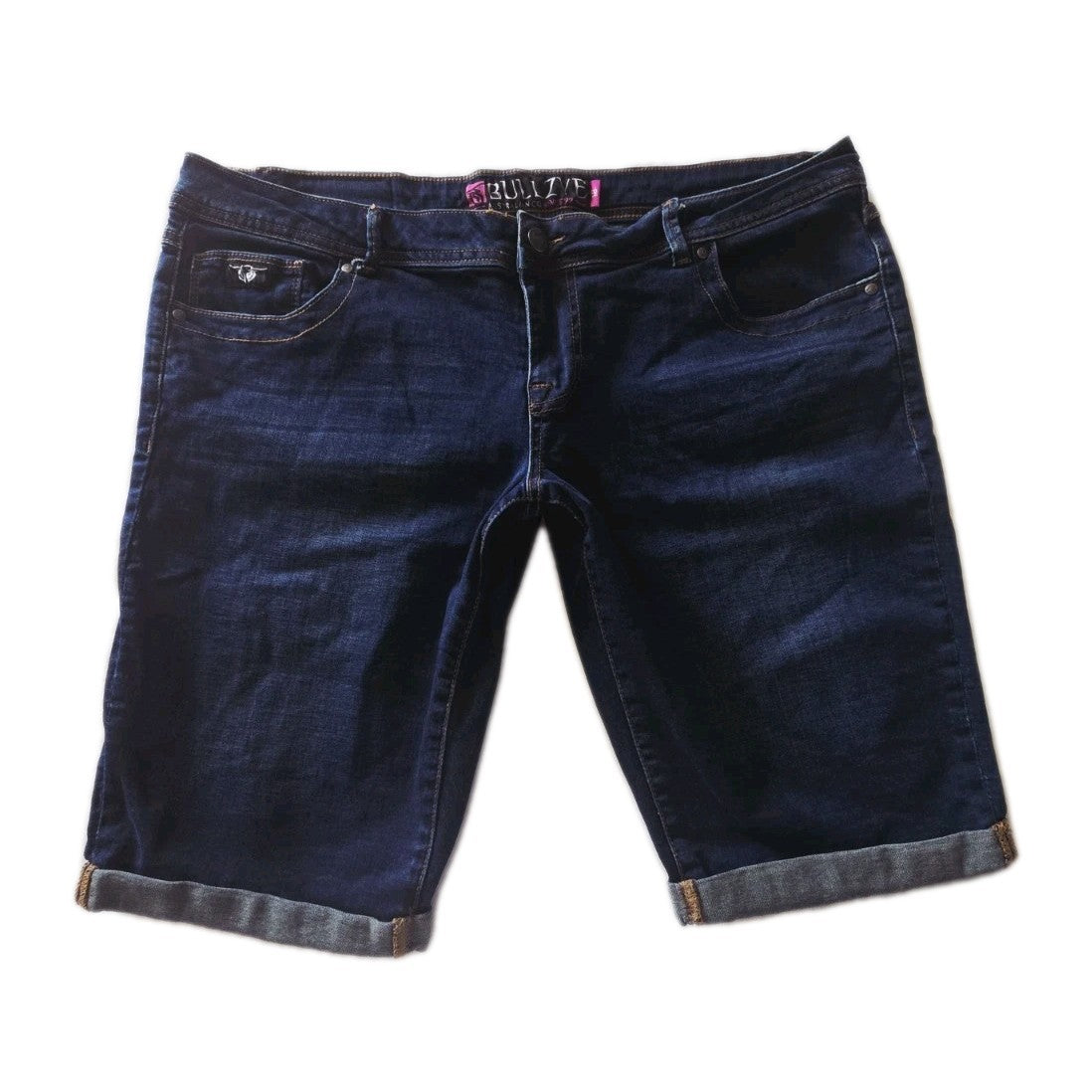 Bullzye Dark Denim Mid Rise Denim Shorts Ladies Size 18