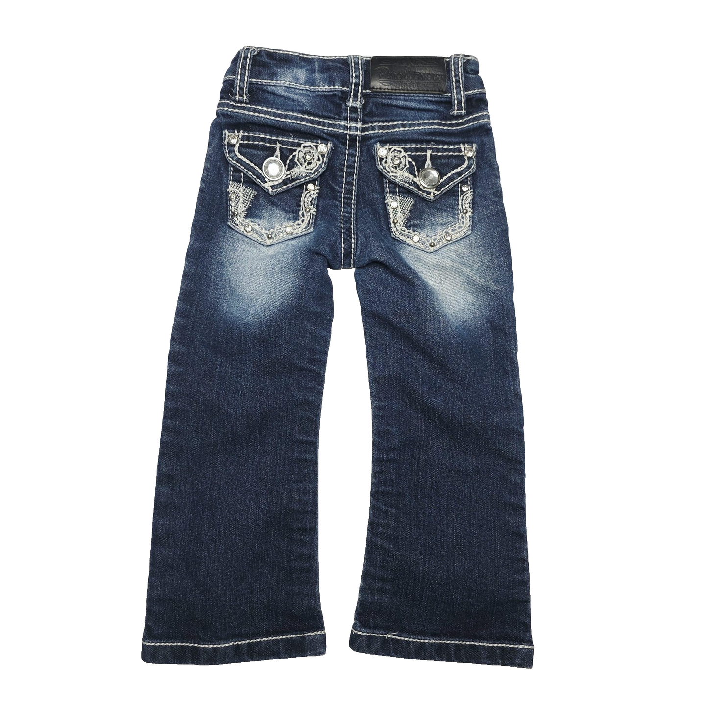 Pure Western Jeans Girls 2 Blue Straight Regular Denim Rhinestone Back Pockets