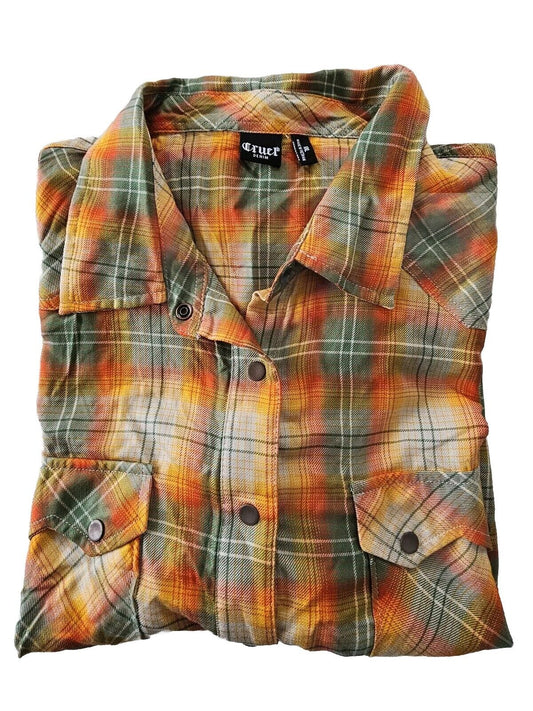 Cruel Girl Western Rodeo Plaid Shirt Ladies Size 2XL