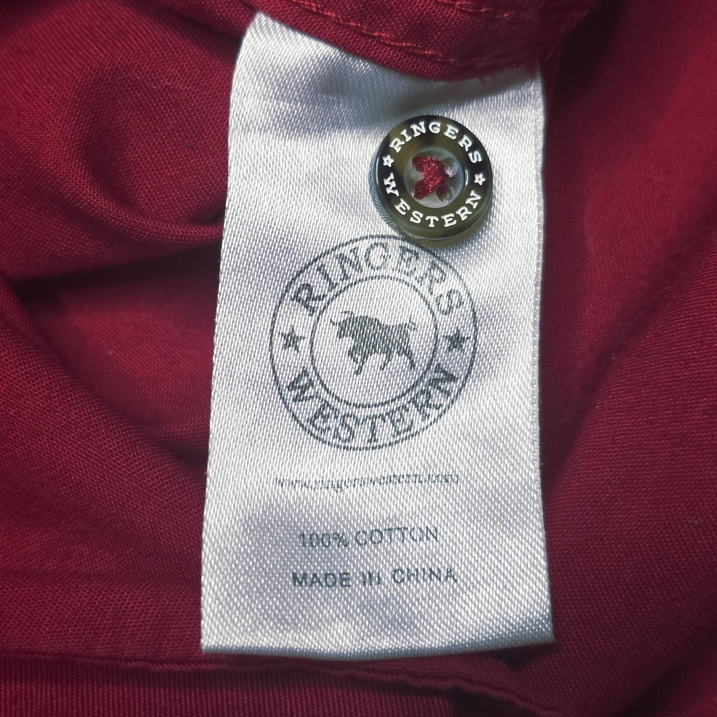 Ringers Western Shirt Women's 10 Red Long Sleeve Button Up Jillaroo Workwear
