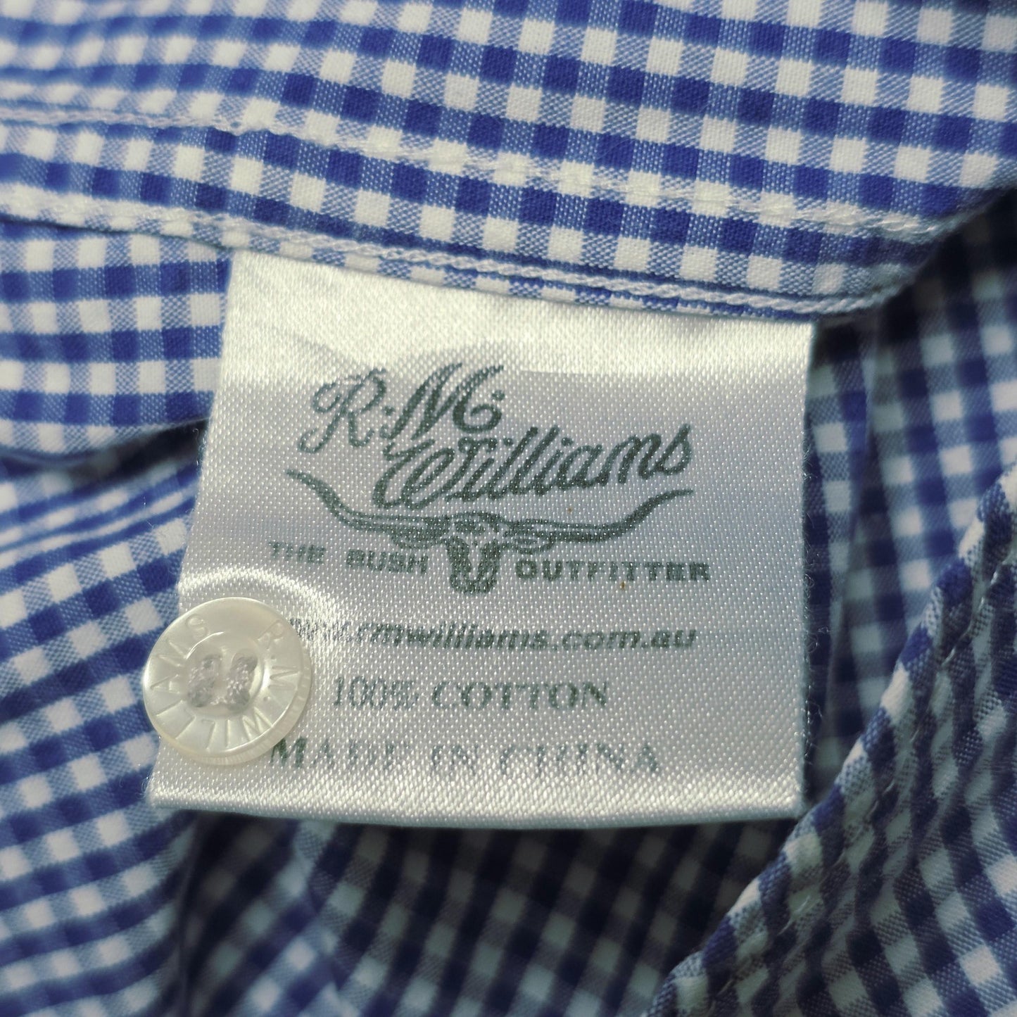 R.M. Williams Shirt Women's 12 Blue Sleeveless Button Up Check Cotton Casual