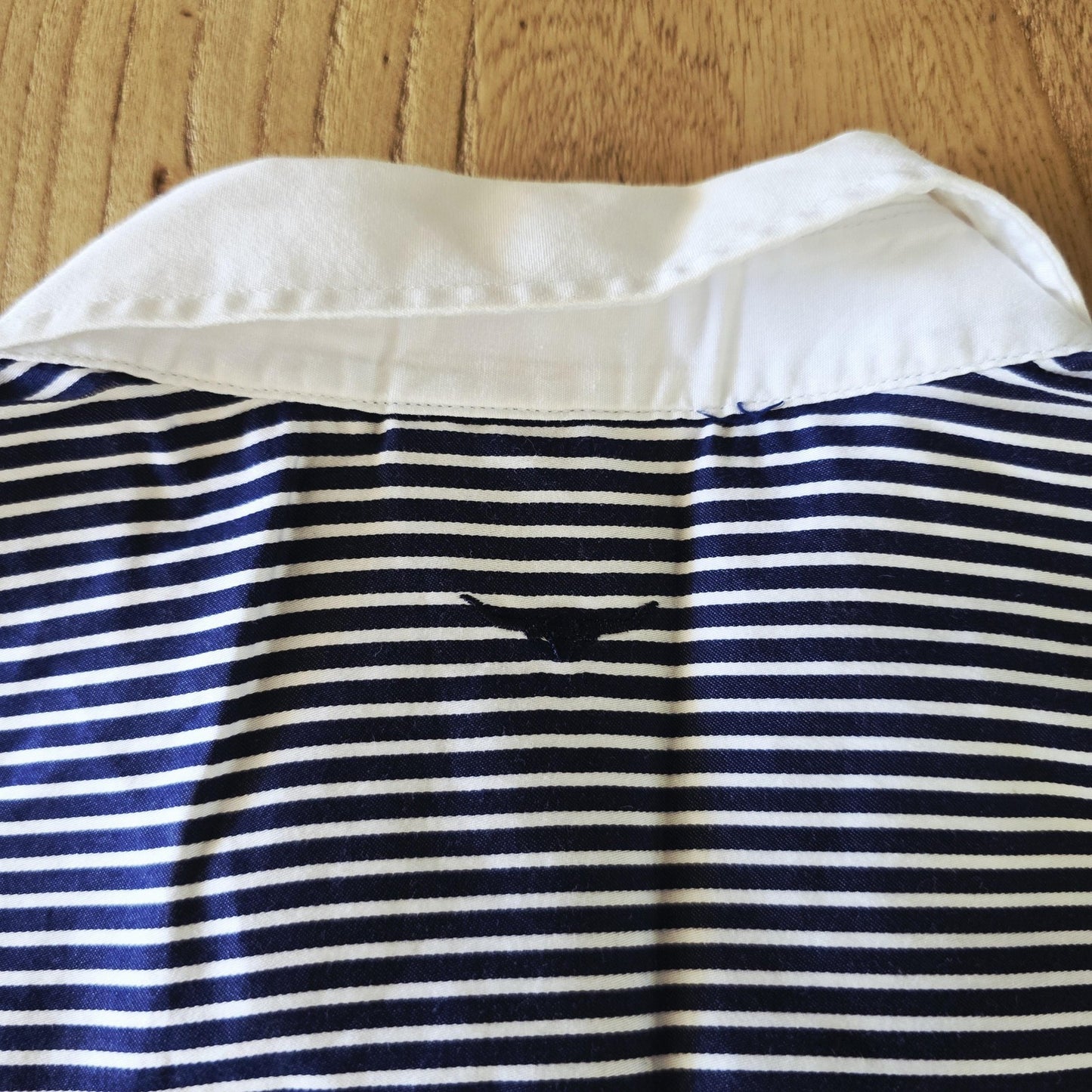 R.M. Williams Shirt Women's 14 Blue Striped Long Sleeve Button Up White Collar
