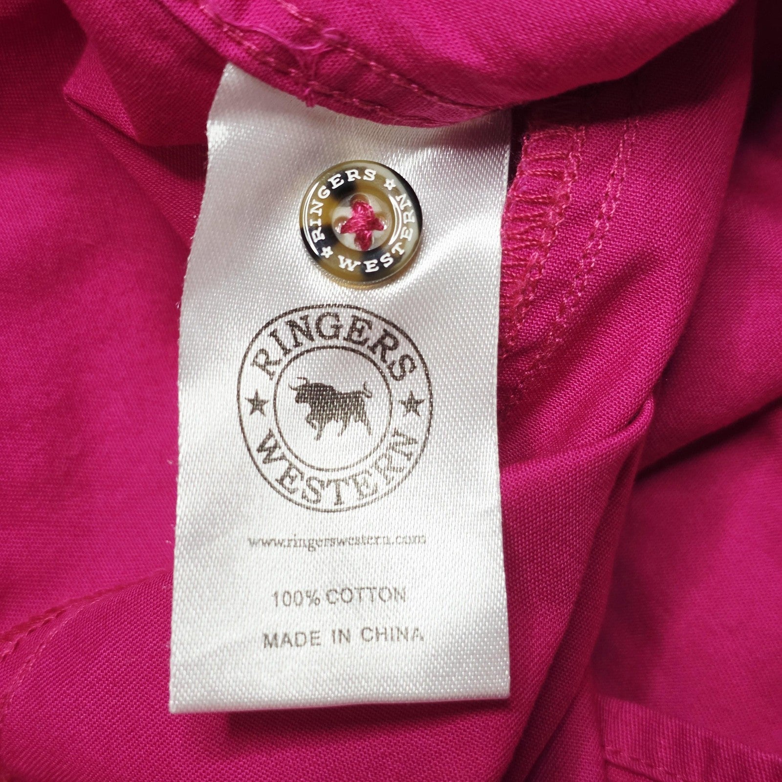 Ringers Western Shirt Women's 12 Pink Sleeveless Button Up Cotton Loose Fit