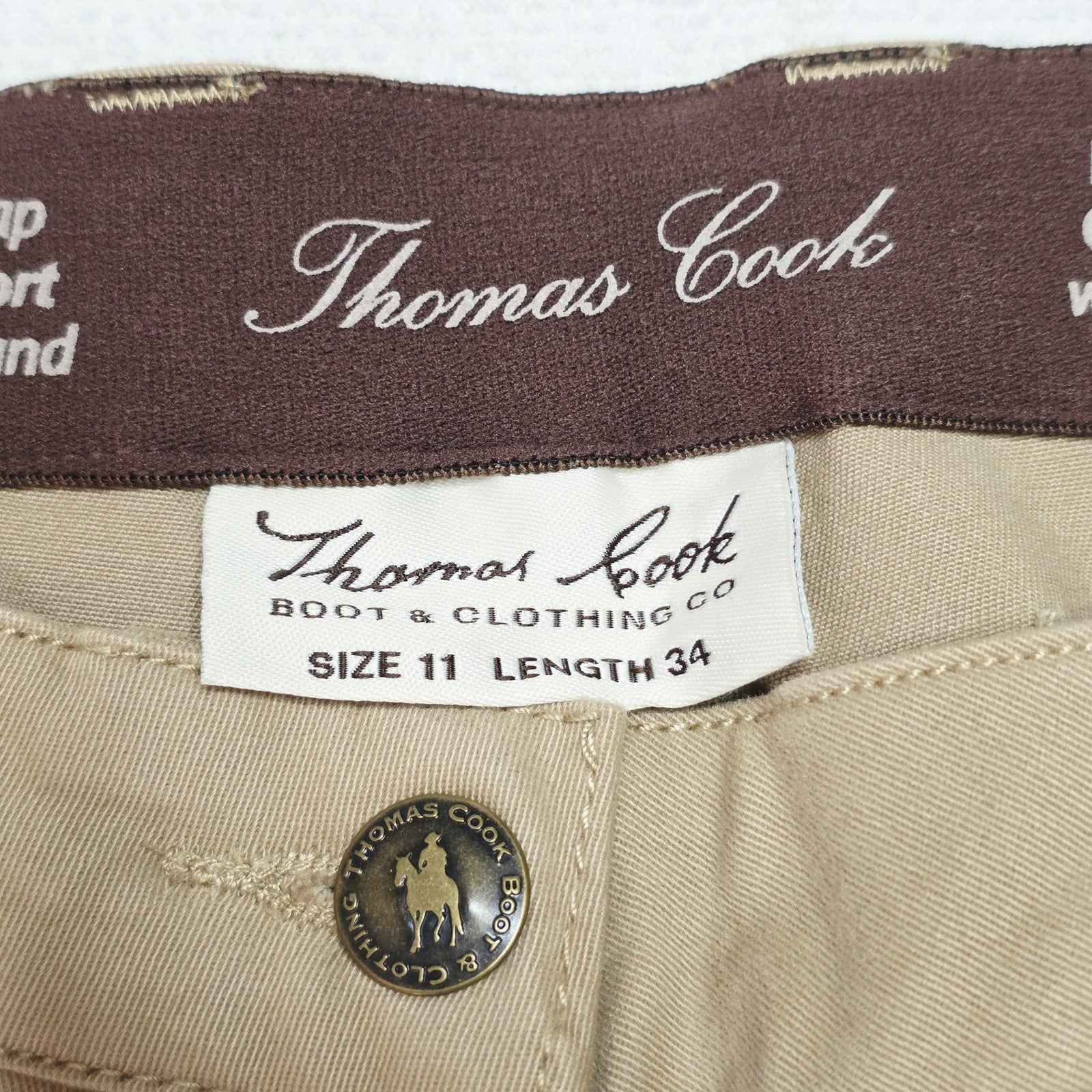 Thomas Cook Jeans Women's 11 Beige Wonder Jean Moleskin Bootcut Stretch NWT