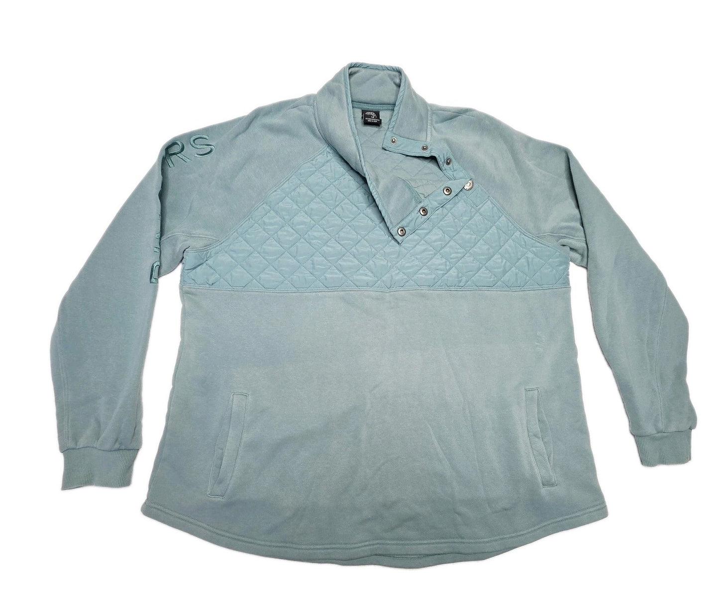 Ringers Western Jumper Women's 16 Green Quilted Fleece High Neck Pullover Top