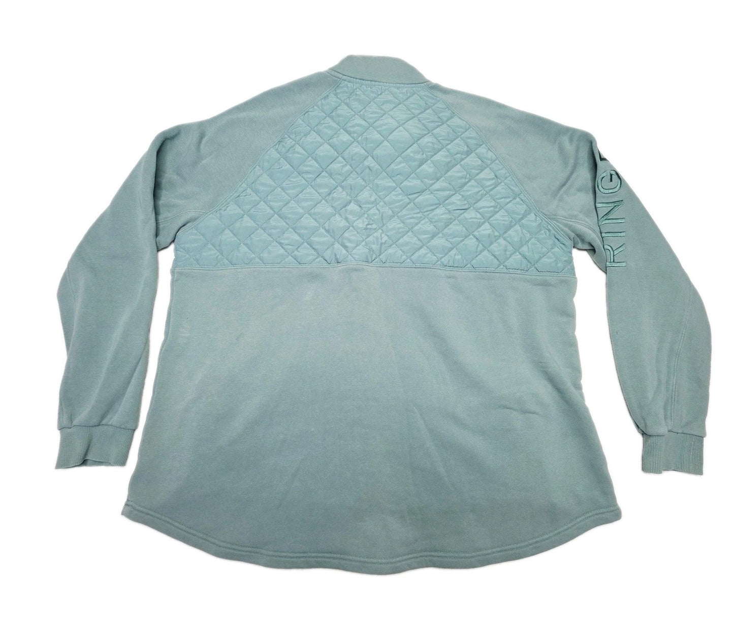 Ringers Western Jumper Women's 16 Green Quilted Fleece High Neck Pullover Top