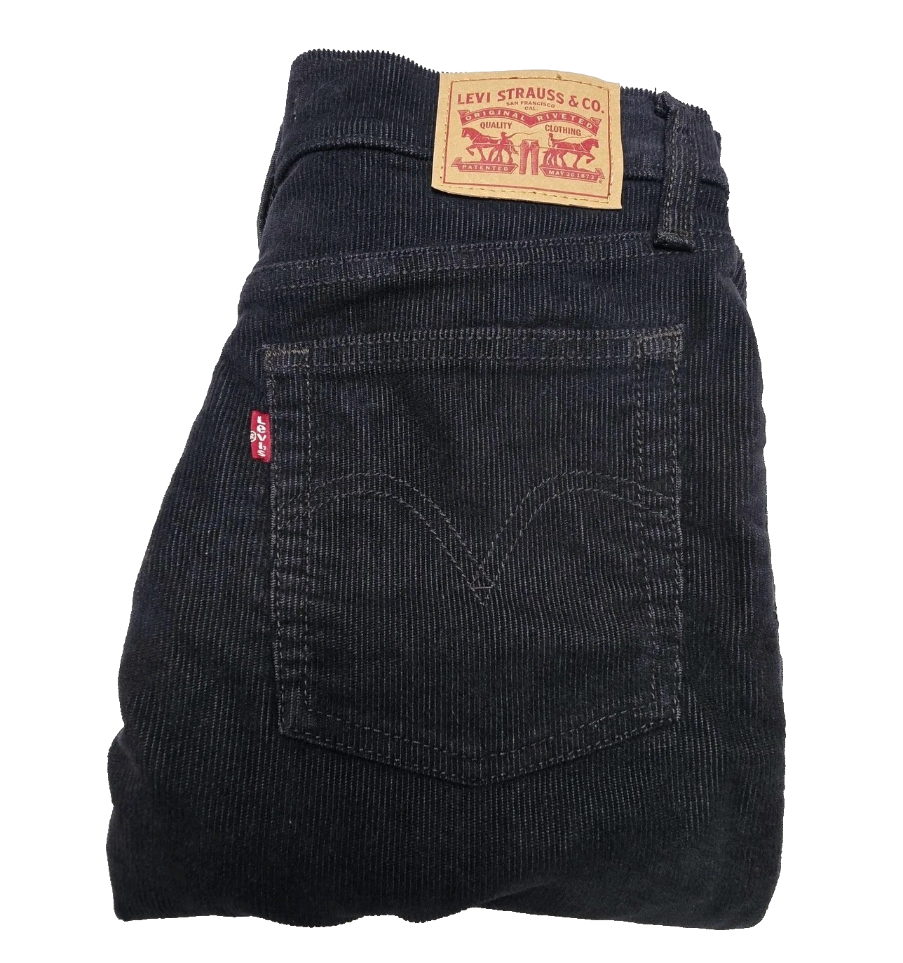Levi's Jeans Women's W26 L26 Black Wedgie Straight Corduroy Stretch Button Fly