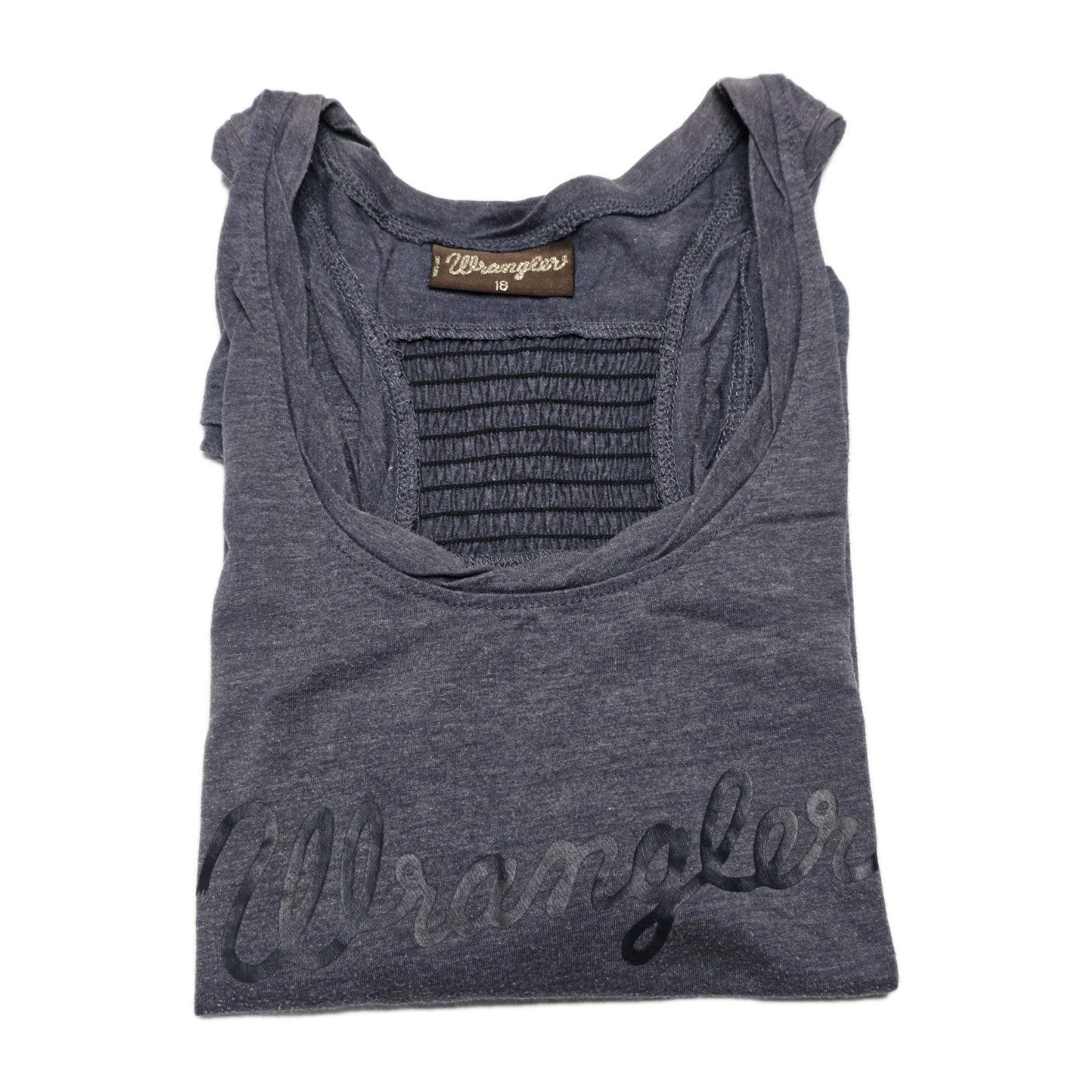 Wrangler Racer Navy Singlet Shirt Ladies Size 18