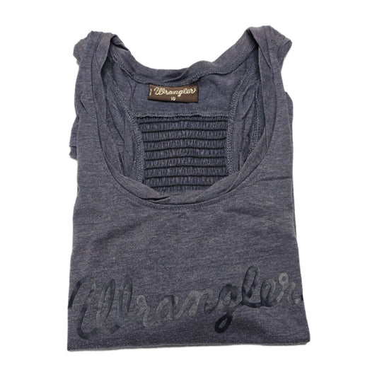 Wrangler Racer Navy Singlet Shirt Ladies Size 18