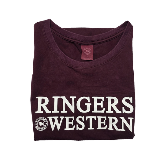 Ringers Western Shirt Men's S Maroon Sleeveless Tank Graphic Logo Jersey Cotton