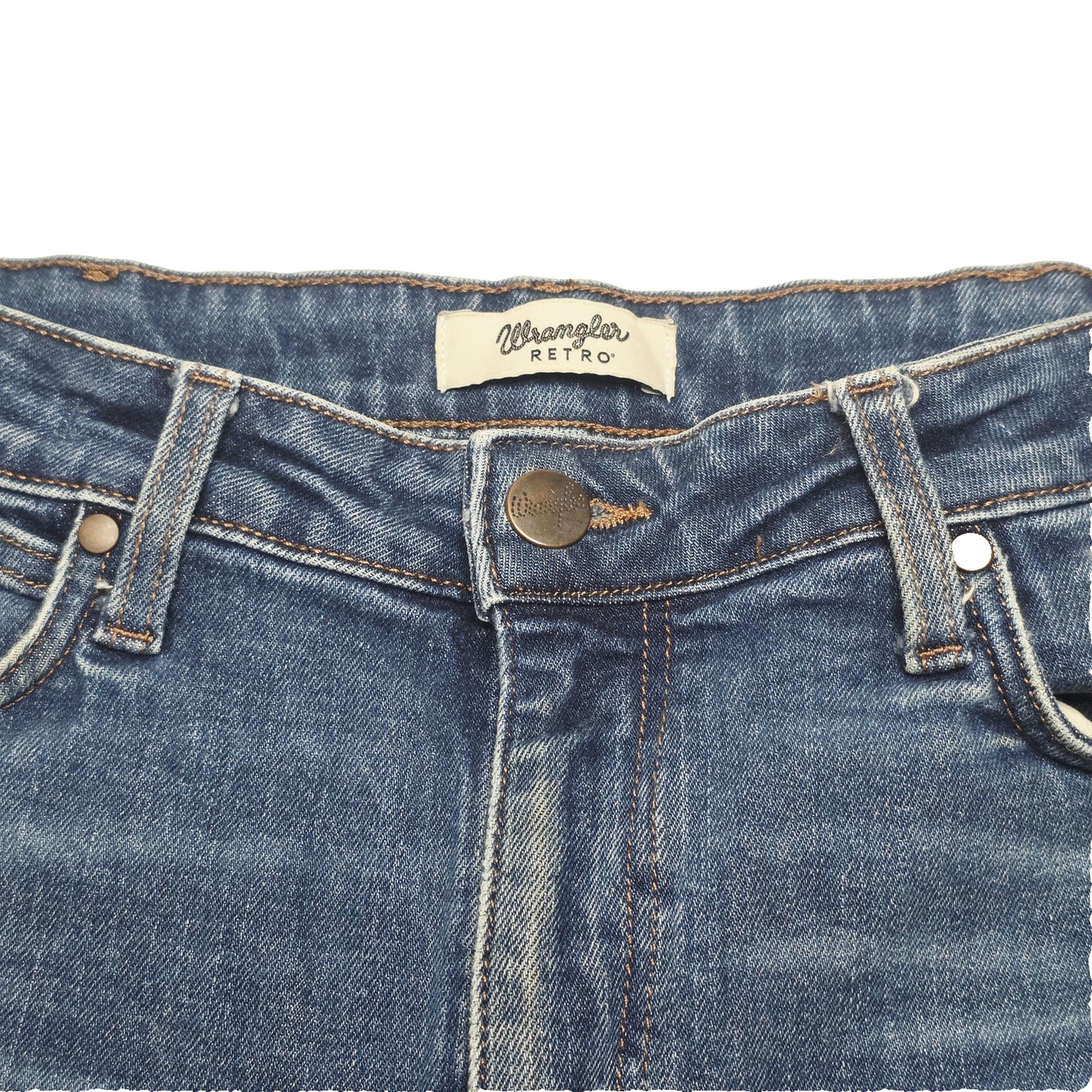 Wrangler Jeans Mens 33 Blue Bootcut Retro Stretch 33x30 Regular Pockets Zip