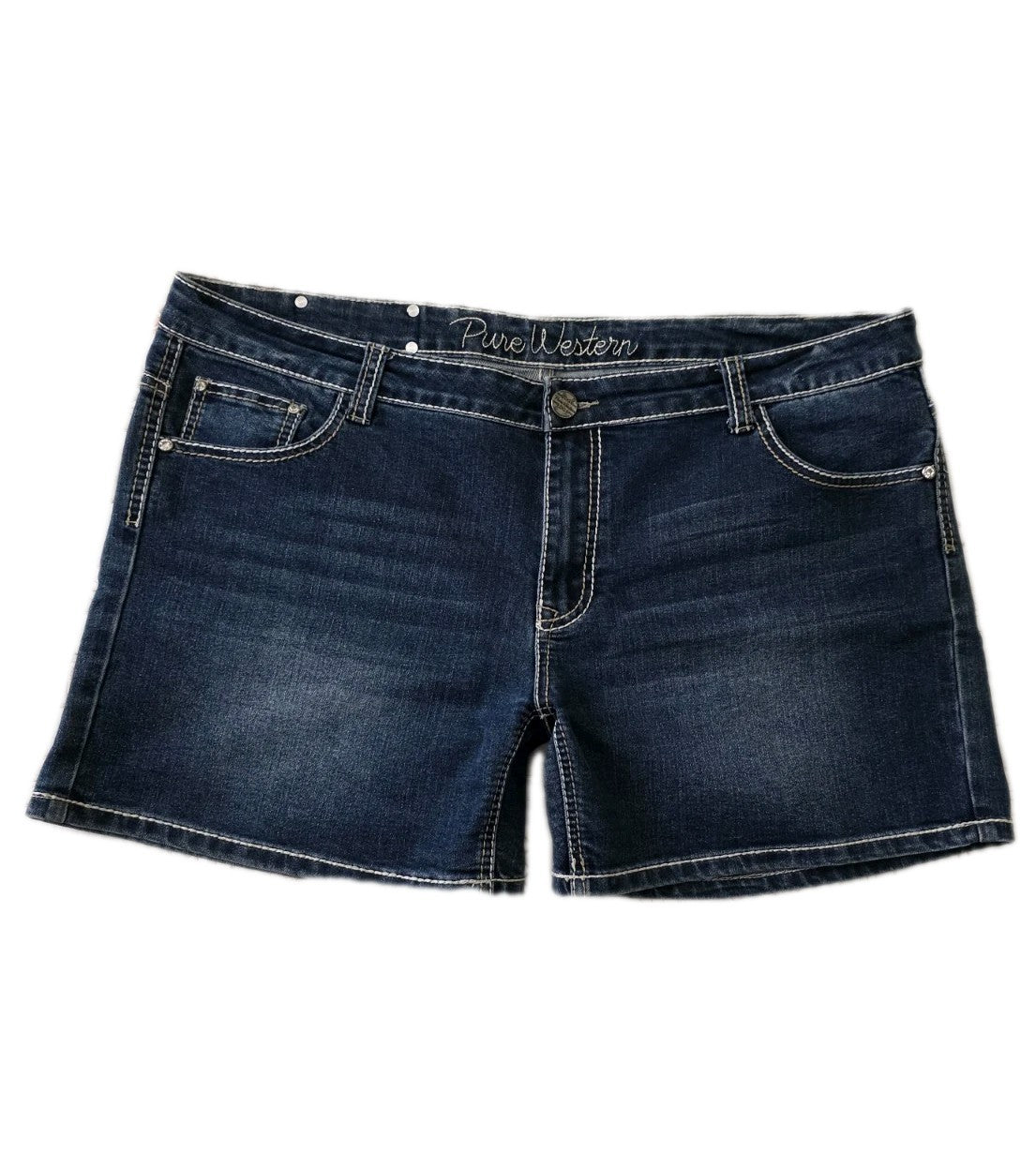 Pure Western Mid Rise Denim Shorts Ladies Size 18