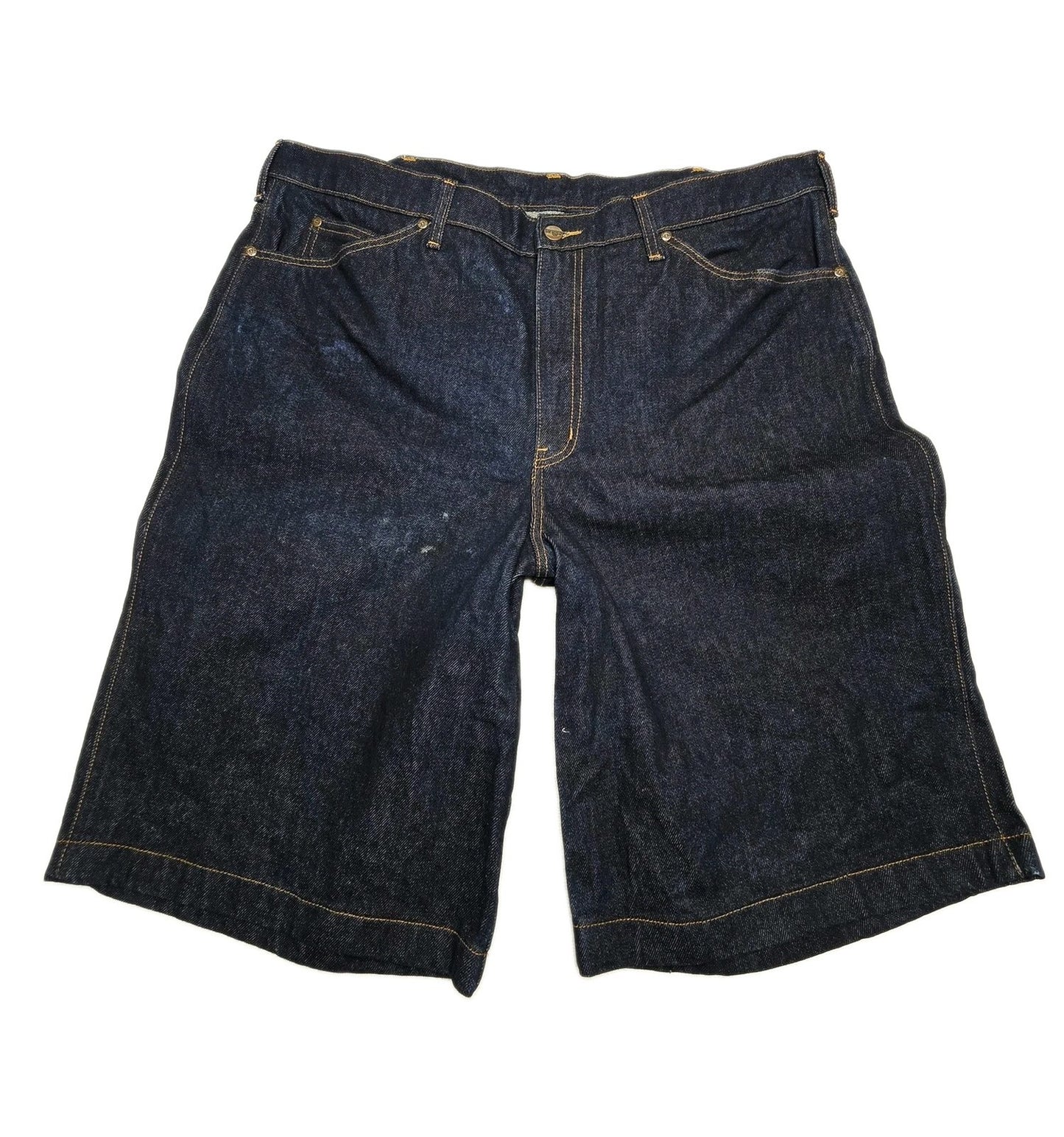 Wrangler Shorts Men's 38 Blue Denim Relaxed Fit Bermuda Casual Workwear Summer