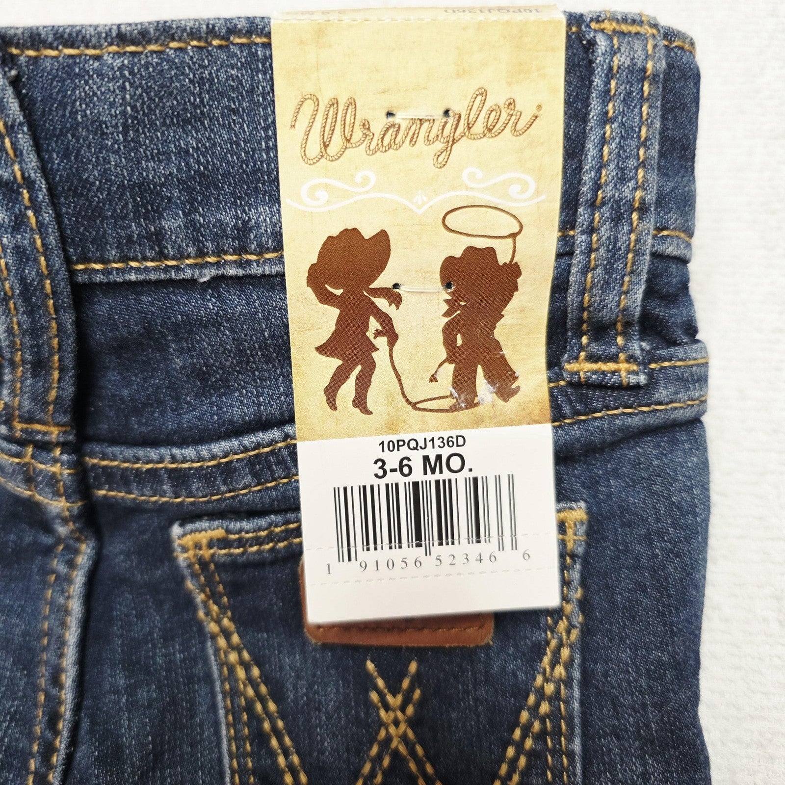 Wrangler Jeans Girls 3-6 Months Blue Ankle Stretch Denim Button Casual Winter