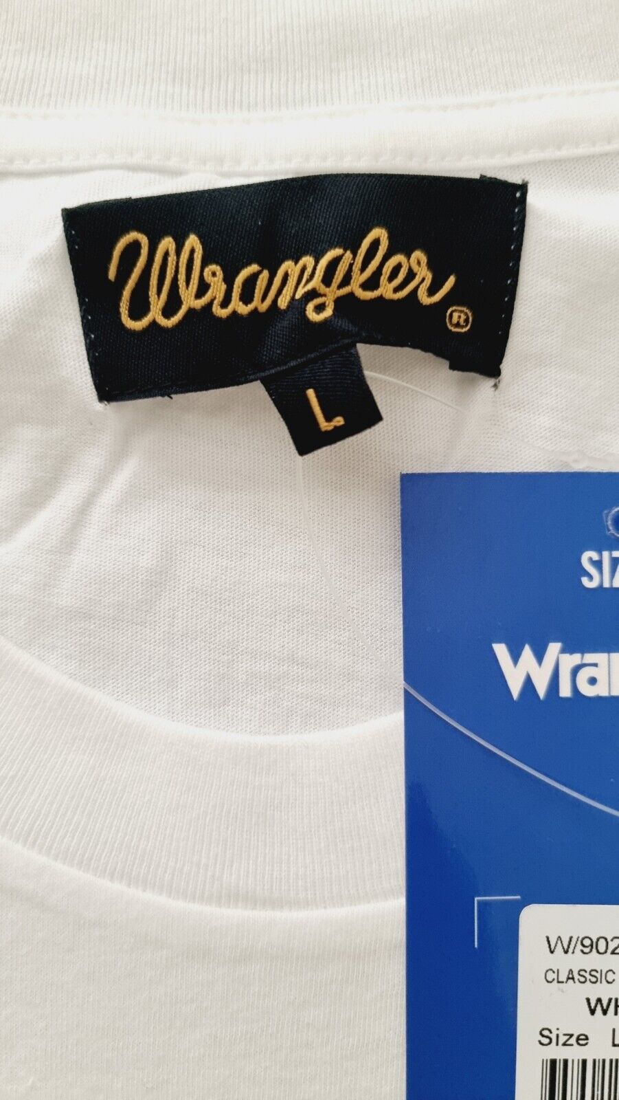 Wrangler Classic White Fangs Out TEE Fitted T-Shirt New With Tags Size L
