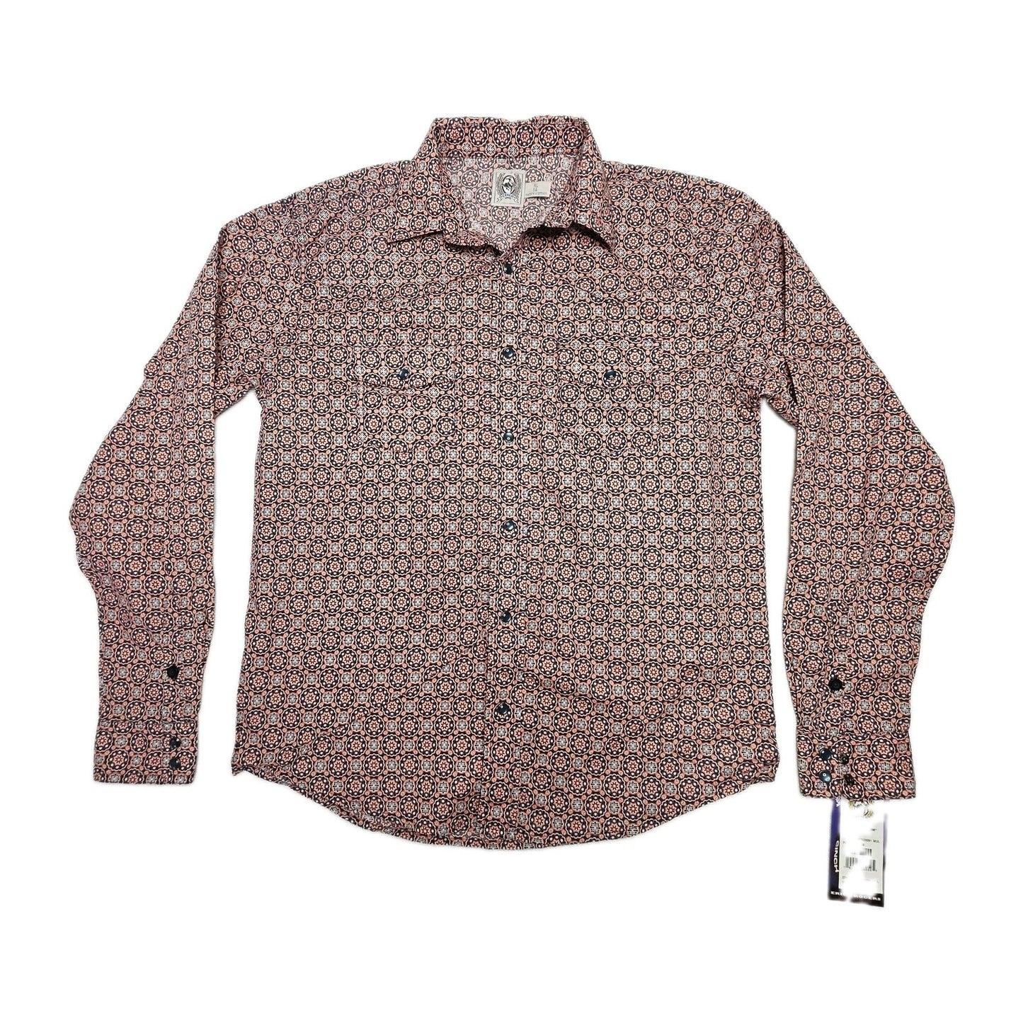 Cinch Shirt Boys XL 14 Multicoloured Long Sleeve Button Up Geometric Western