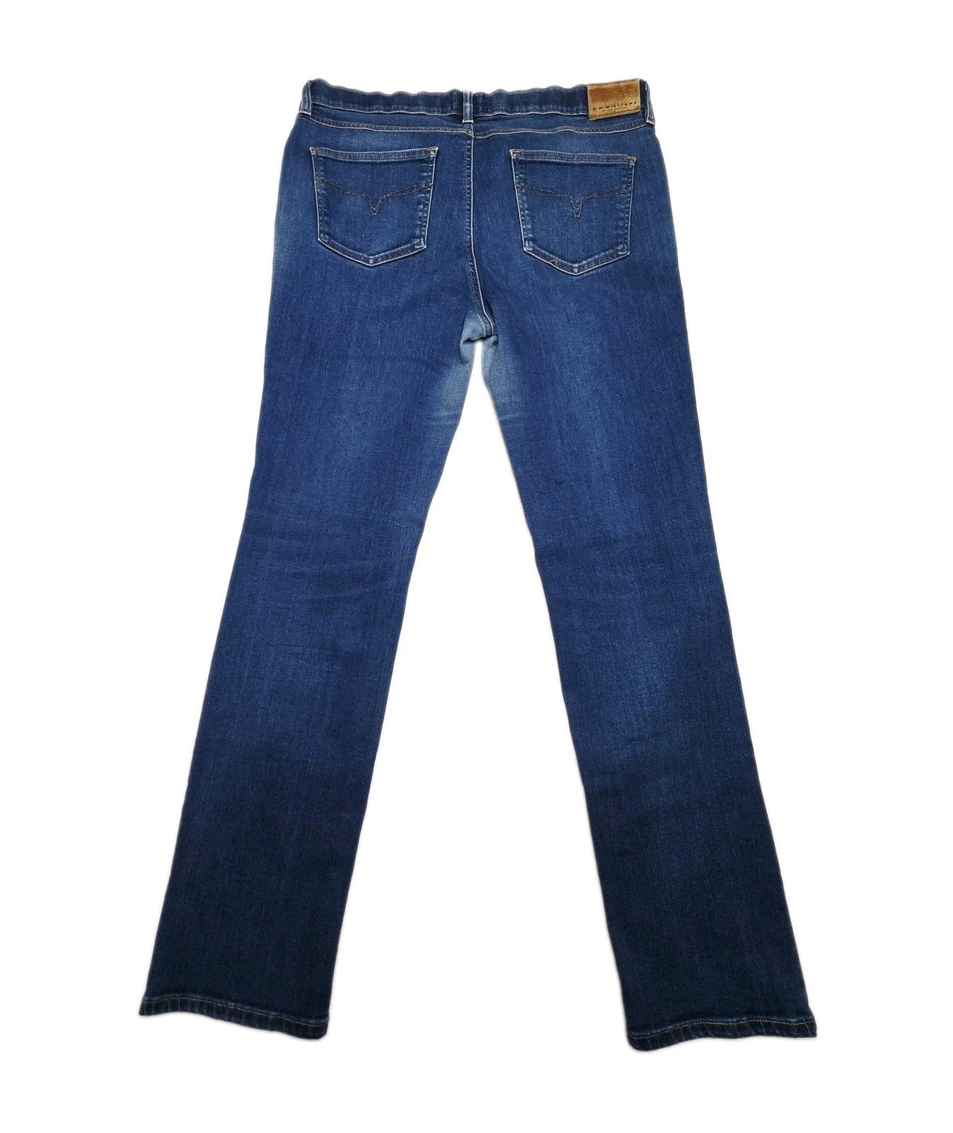 R.M. Williams Jeans Women's 34x31 Blue Straight Stretch Denim Elastic Waist Logo