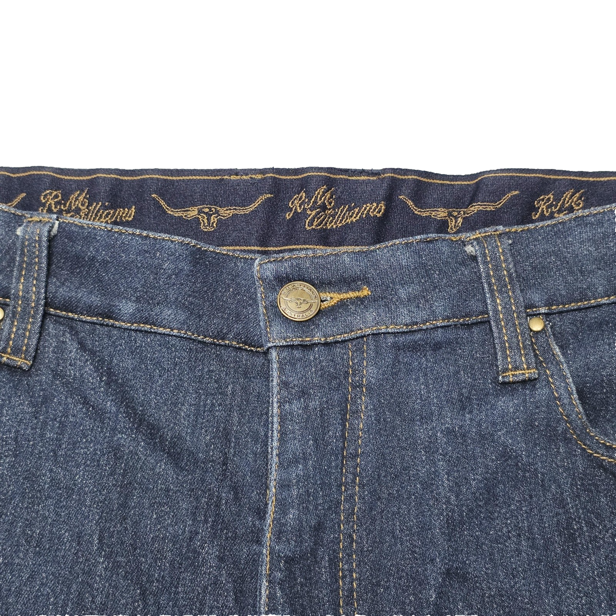 R.M. Williams Jeans Women's 31x29 Blue Straight Stretch Denim Pockets Logo