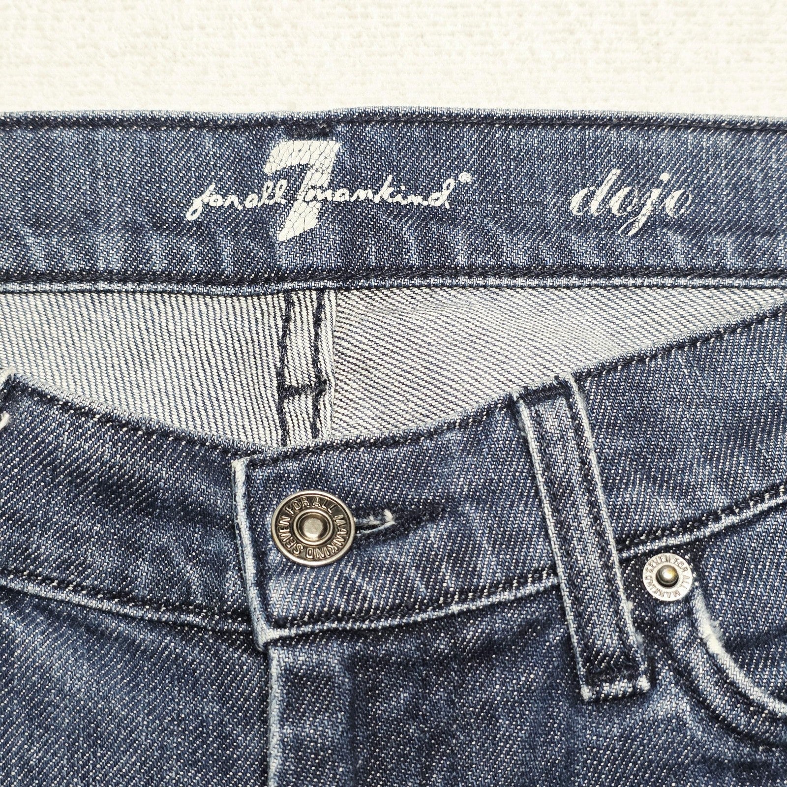 7 For All Mankind Jeans Women's 26 x 30 Blue Dojo Wide Leg Stretch Denim