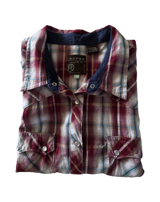 Roper Western Rodeo Arena Sleeveless Shirt Ladies Size XL