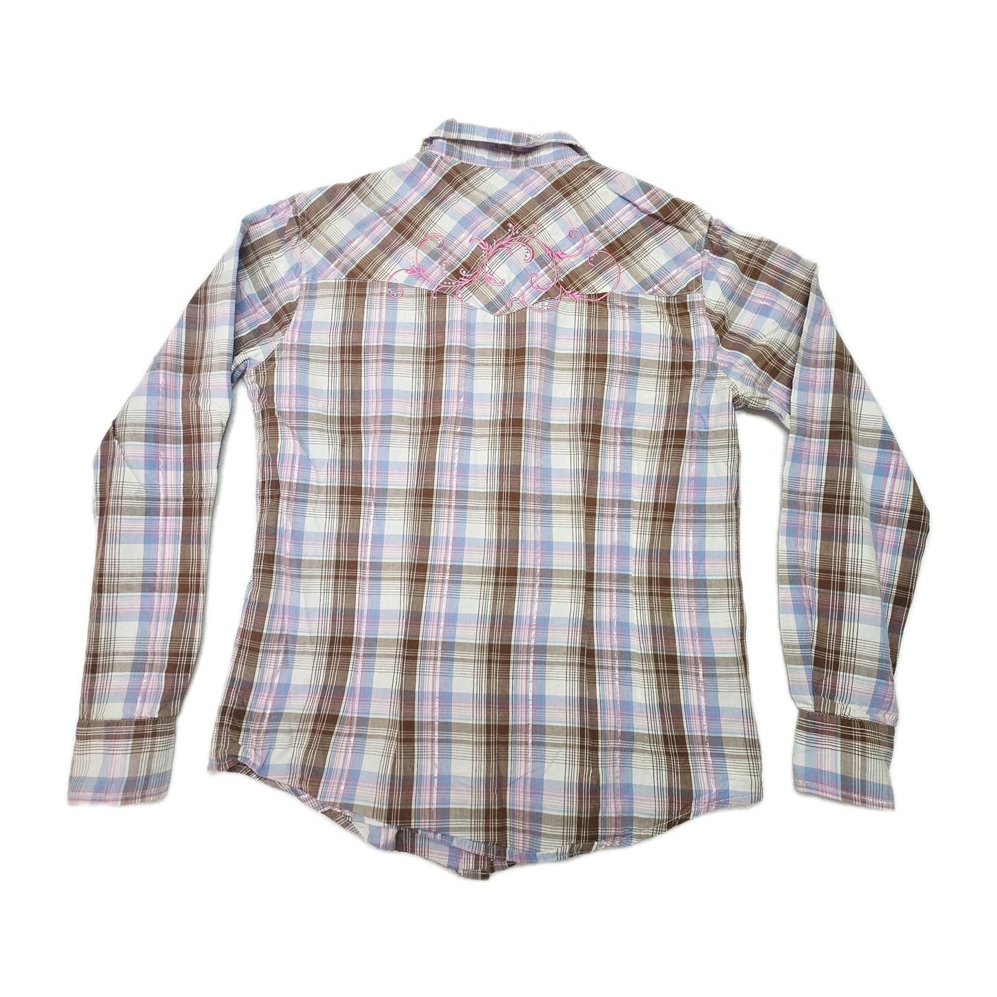 Ransom Ranch Shirt Women's M Brown Long Sleeve Button Up Western Embroidered