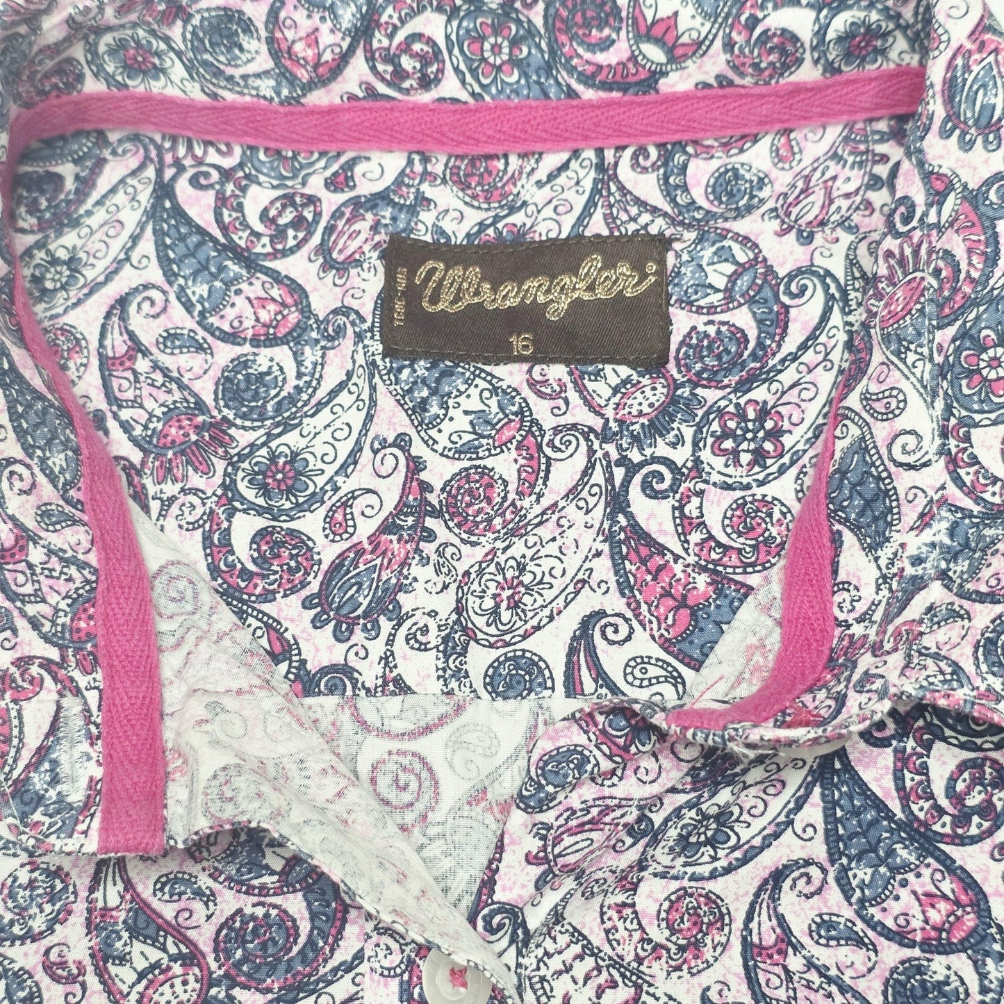 Wrangler Shirt Women's 16 Multicoloured Long Sleeve Button Up Cotton Paisley