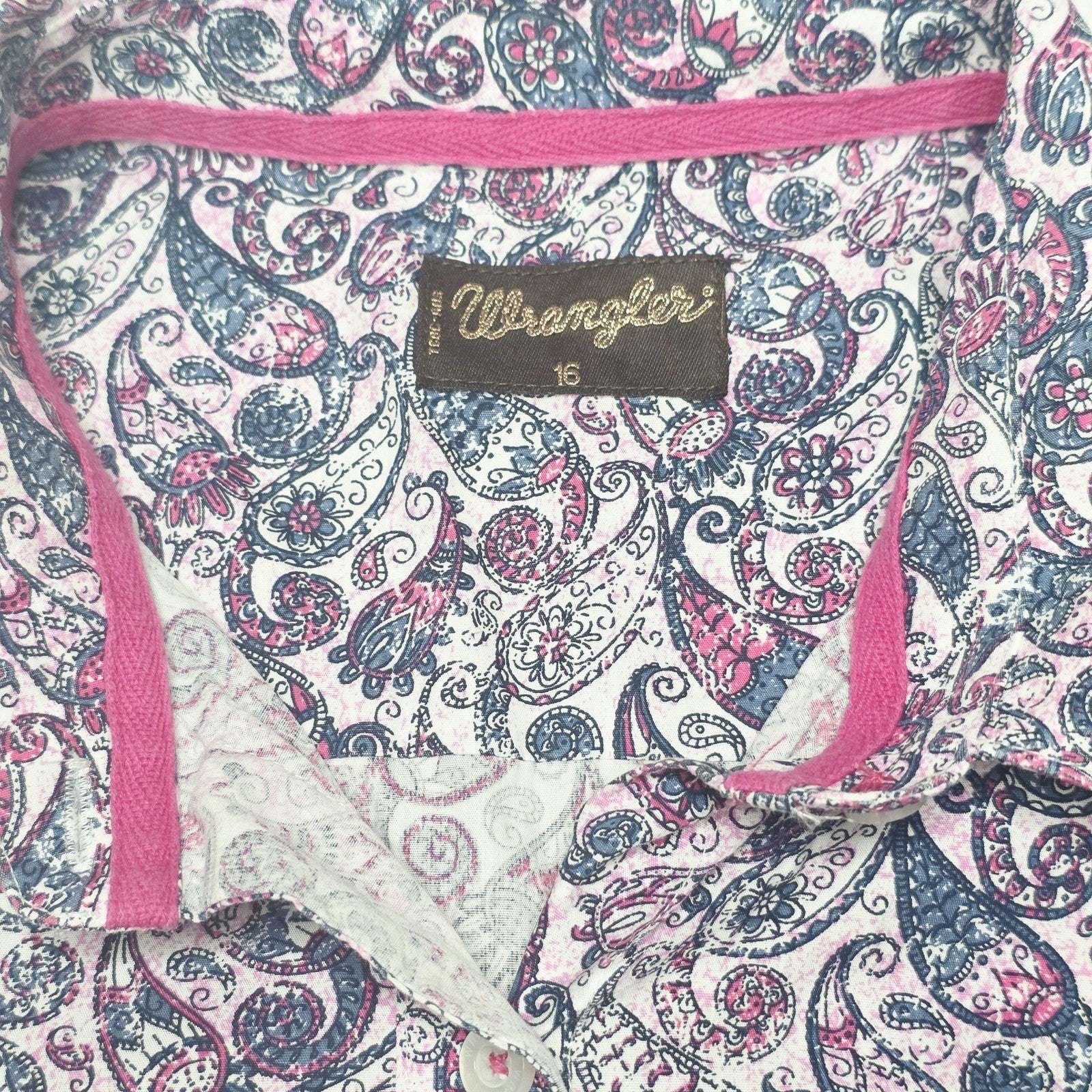 Wrangler Shirt Women's 16 Multicoloured Long Sleeve Button Up Cotton Paisley