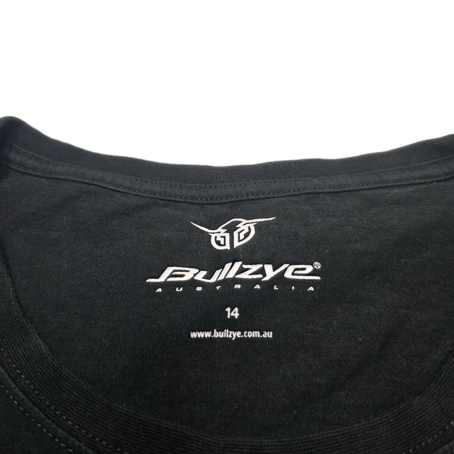Bullzye T-Shirt Women's 14 Black Floral Graphic Logo Cotton Crew Neck Top