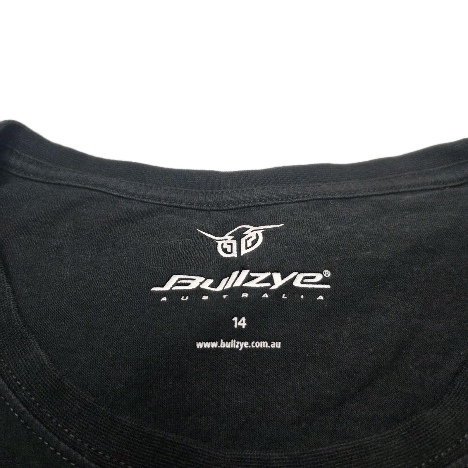Bullzye T-Shirt Women's 14 Black Floral Graphic Logo Cotton Crew Neck Top