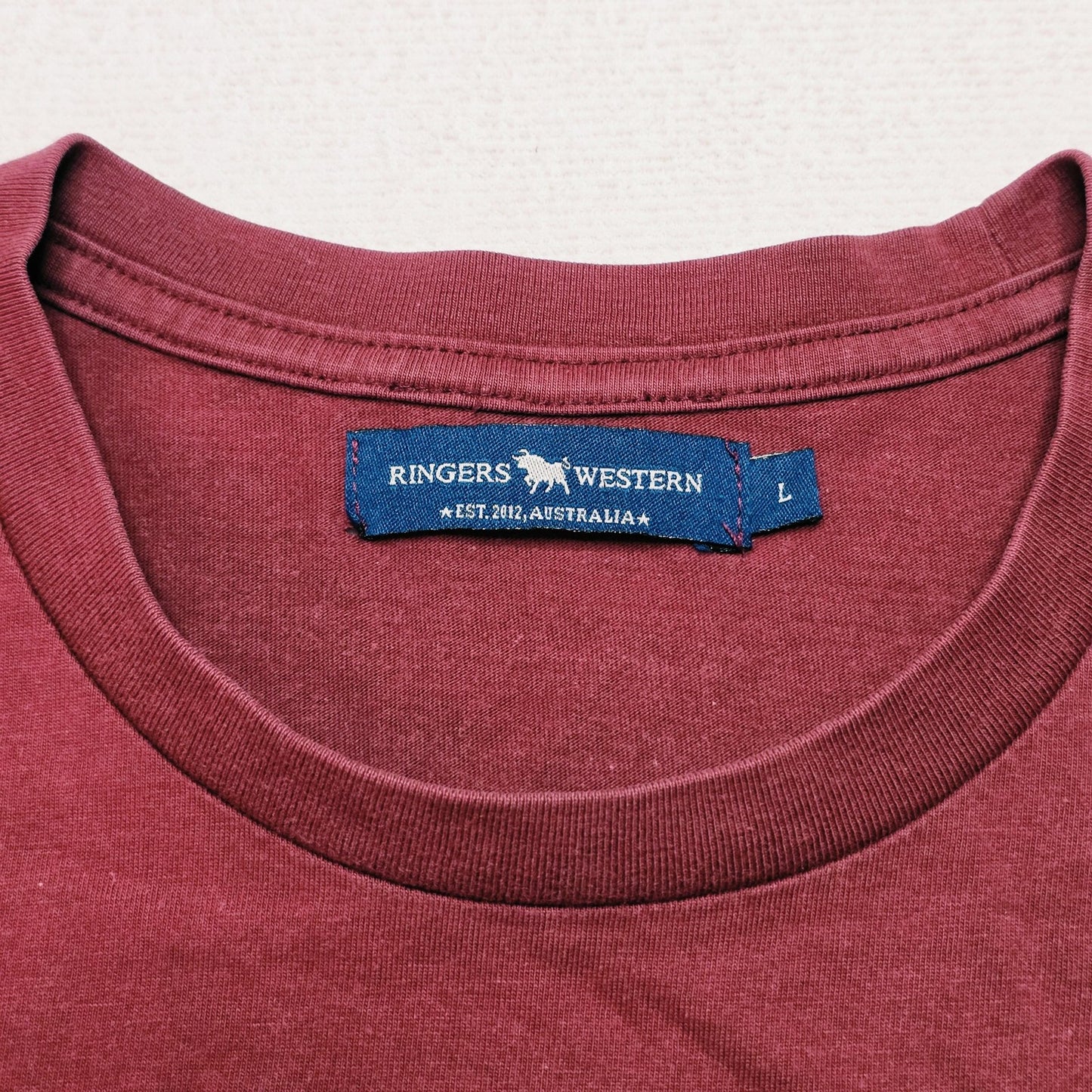 Ringers Western Shirt Men's L Red Short Sleeve Logo Graphic Cotton Casual Tee