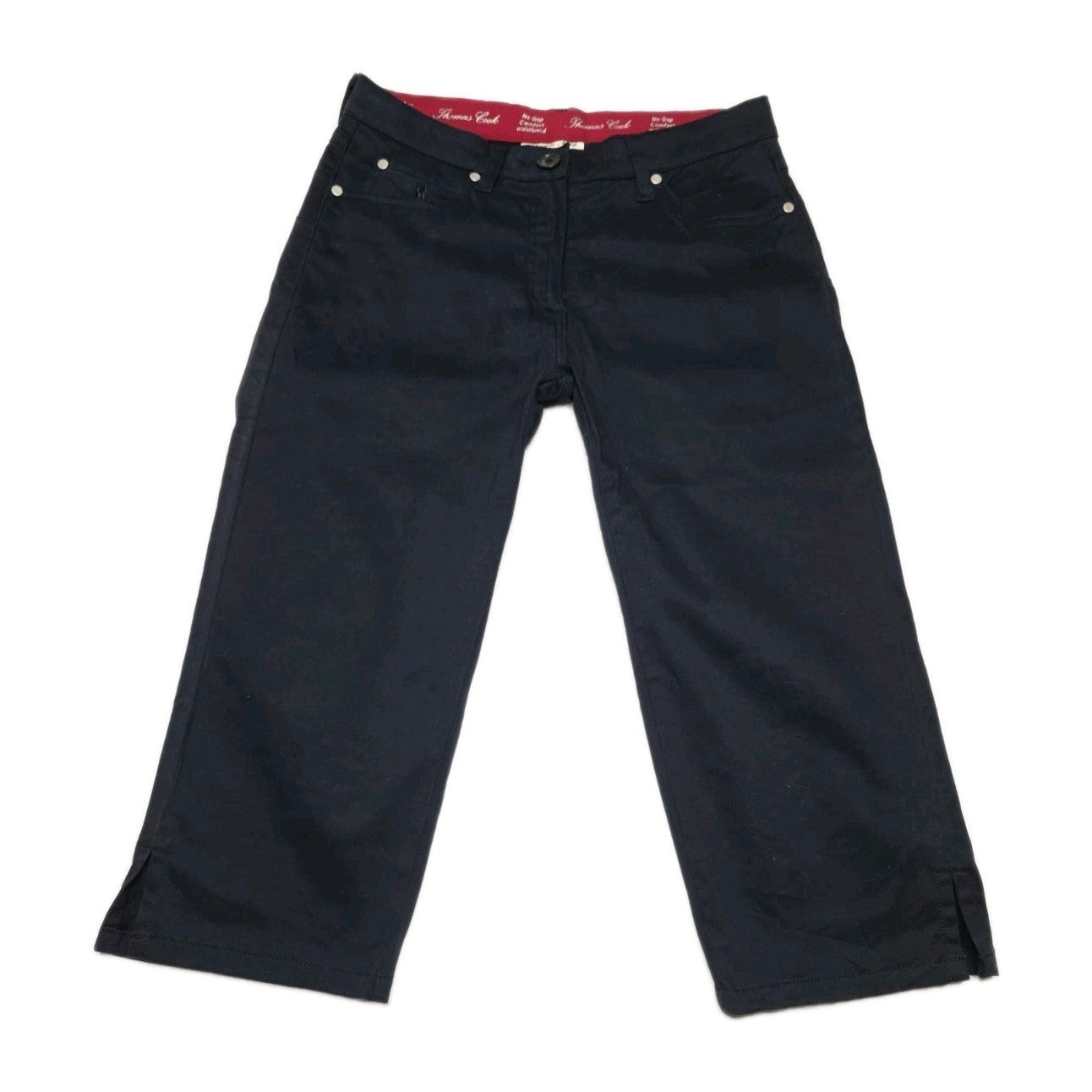 Thomas Cook Ladies Navy Stretch No Gap Waistband 3/4 Pants Size 10