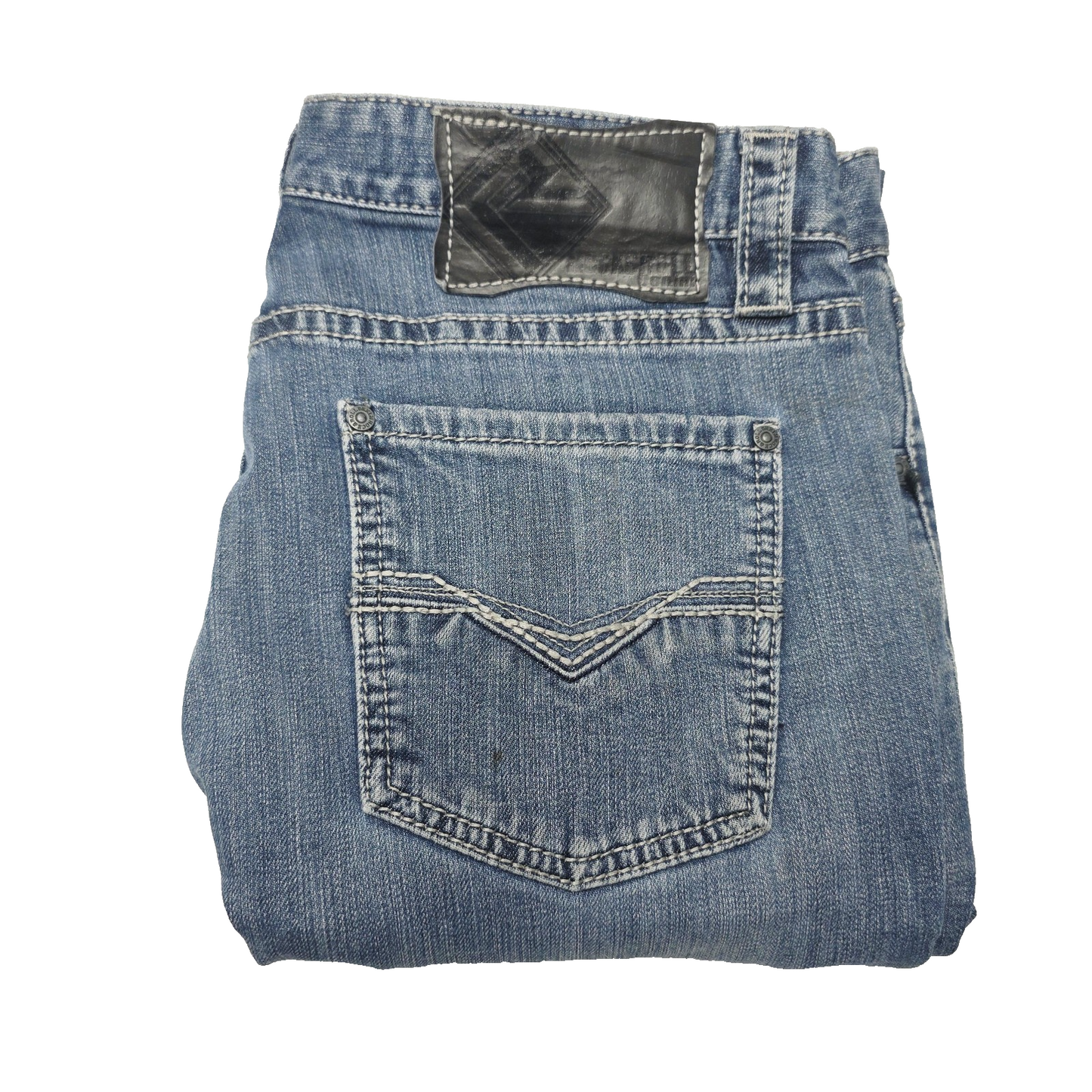 Rock & Roll Cowboy Revolver Straight Jeans Mens 34x36 Blue Slim Straight