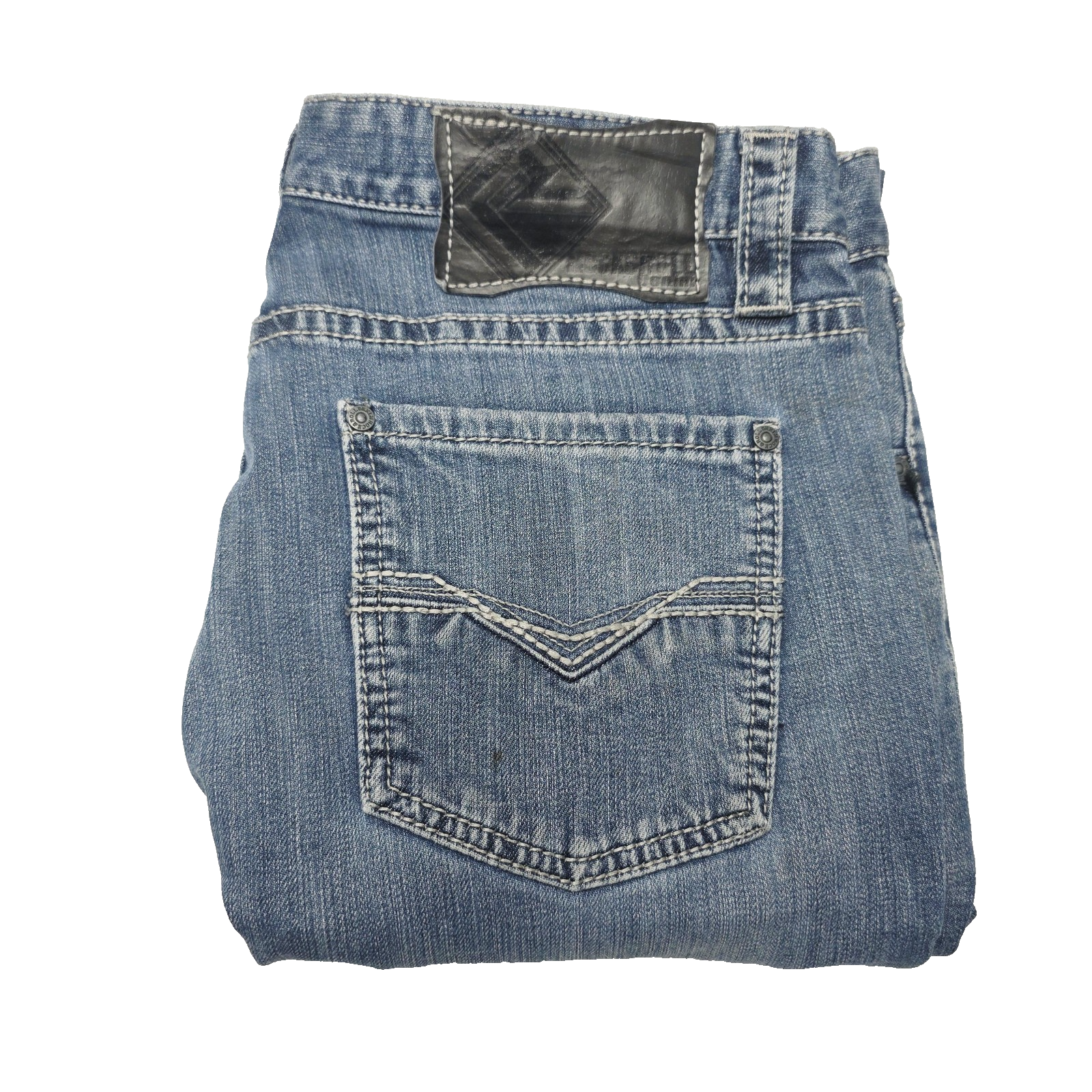 Rock & Roll Cowboy Revolver Straight Jeans Mens 34x36 Blue Slim Straight