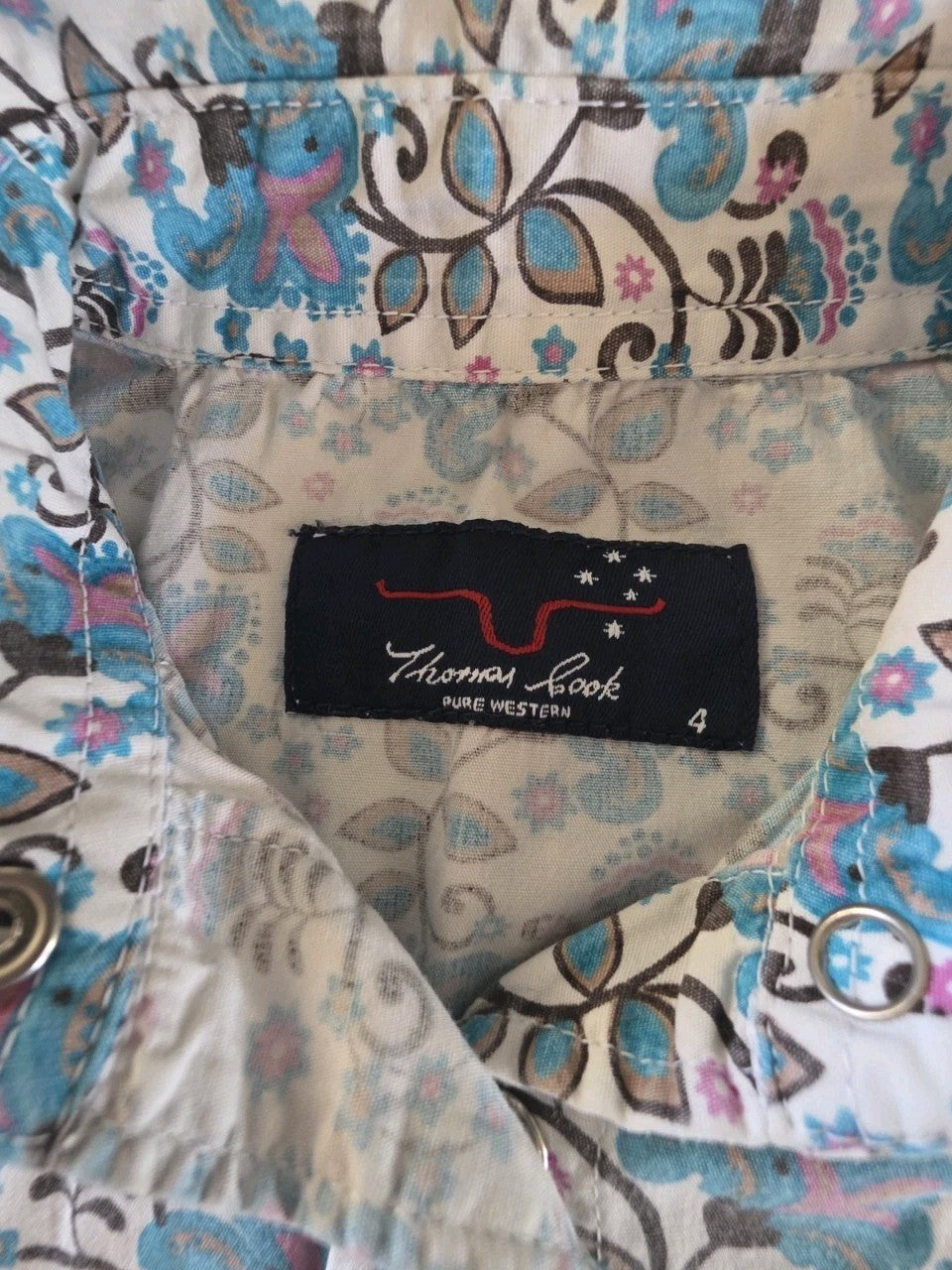 Pure Western Thomas Cook Rodeo Girls Shirt Size 4