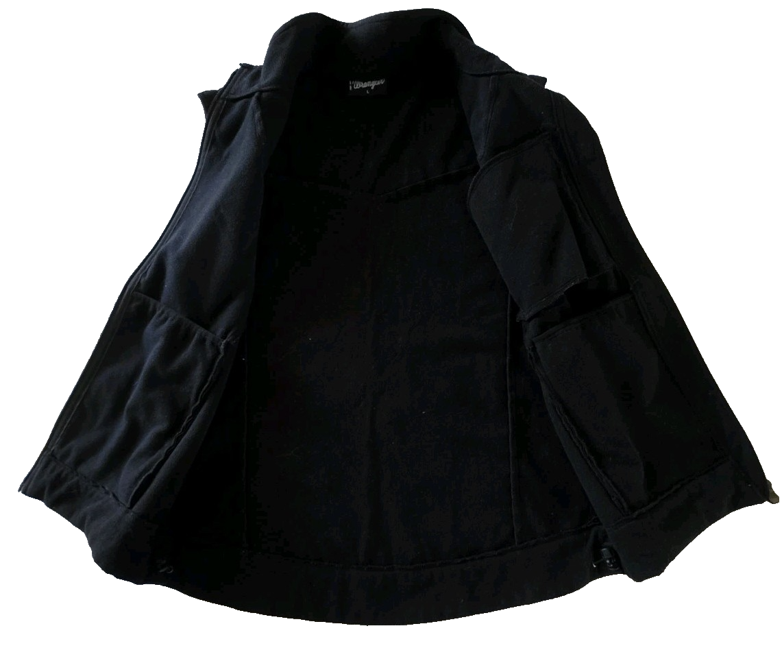 Wrangler Men's Black Full Zip Fleece Vest Size Large
