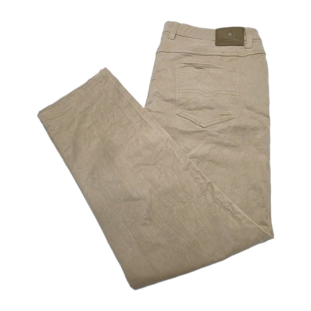 Thomas Cook Jeans Mens 44x32 Beige Straight Relaxed Comfort Waist Stretch Denim