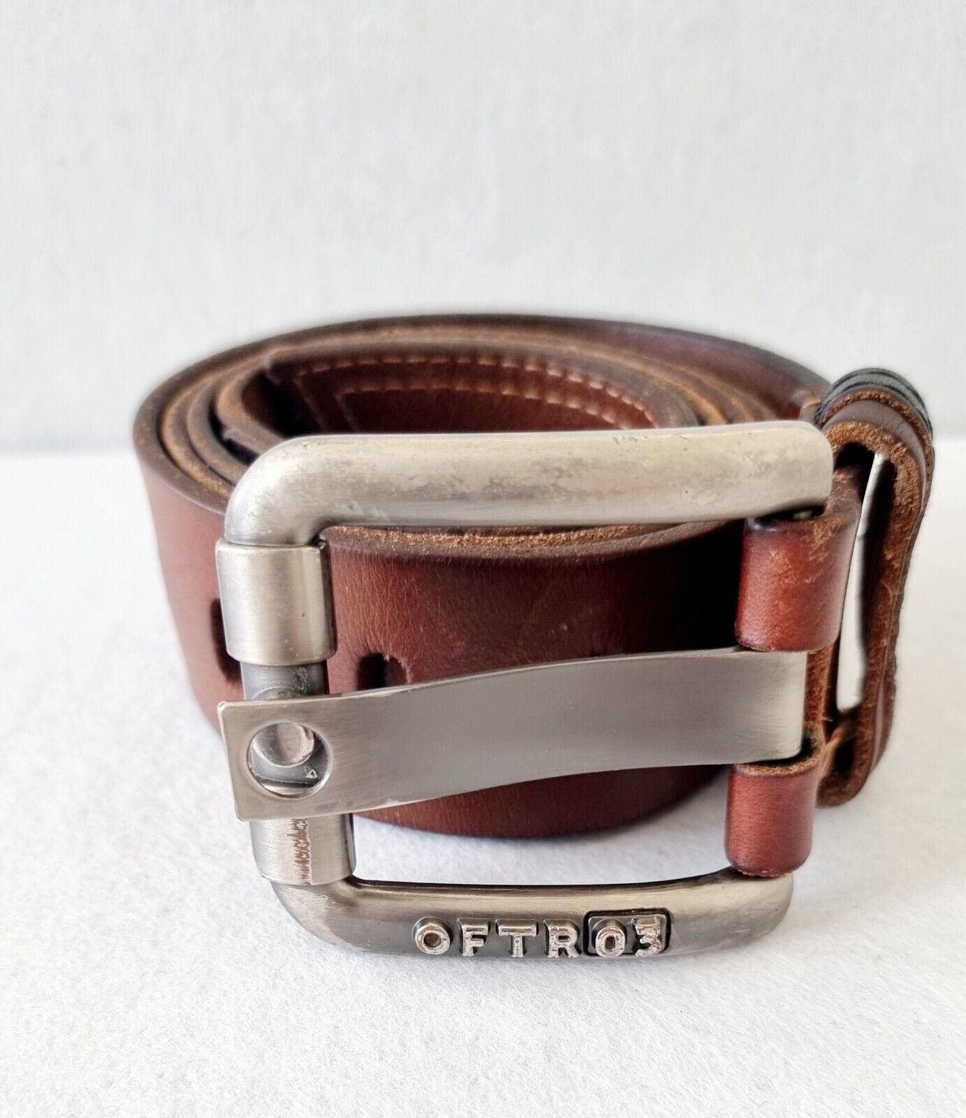 Outfitters OFTR03 Genuine Brown Leather Belt Made In Italy Size Large