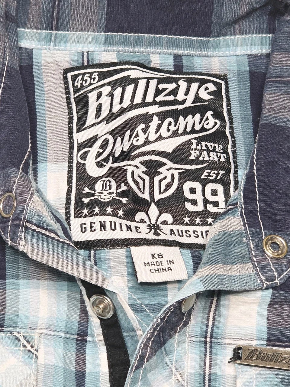 Bullzye Short Sleeve Western Shirt Boys Size 6