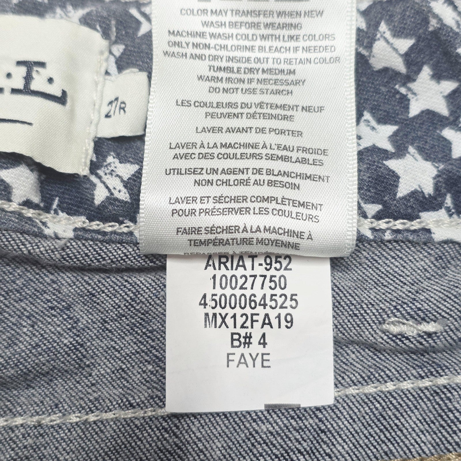 Ariat Jeans Women's 27R Blue Skinny Slim Stretch Denim Embroidered Faye 10027750